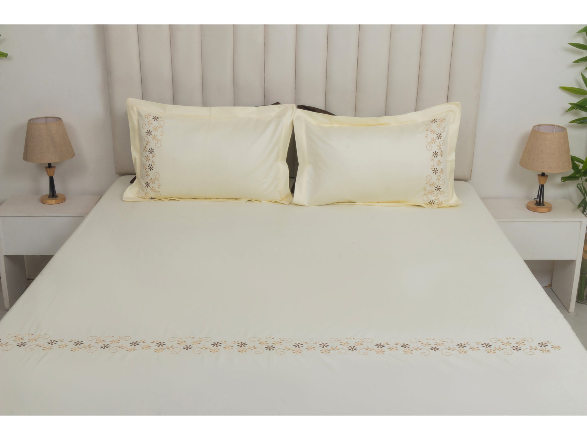 EMBROIDERY BEDSHEET 100% COTTON (3PCS) - Bedding Bliss