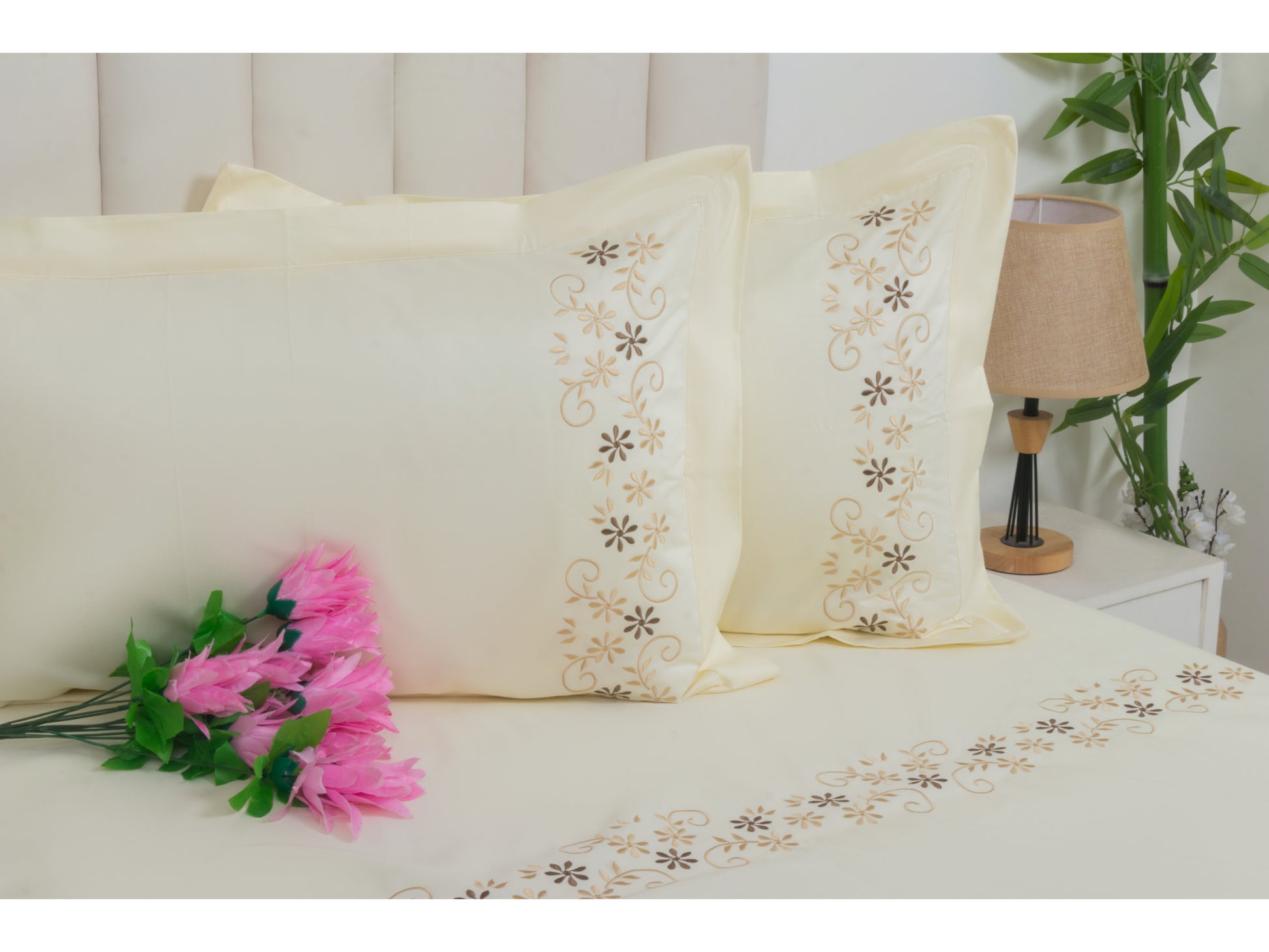 EMBROIDERY BEDSHEET 100% COTTON (3PCS) - Bedding Bliss