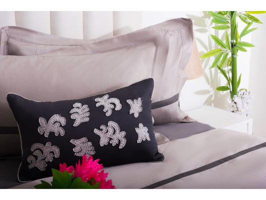 PATCH WORK BEDDING SET 100% COTTON (9 PCS, SILVER GREY) - Bedding Bliss