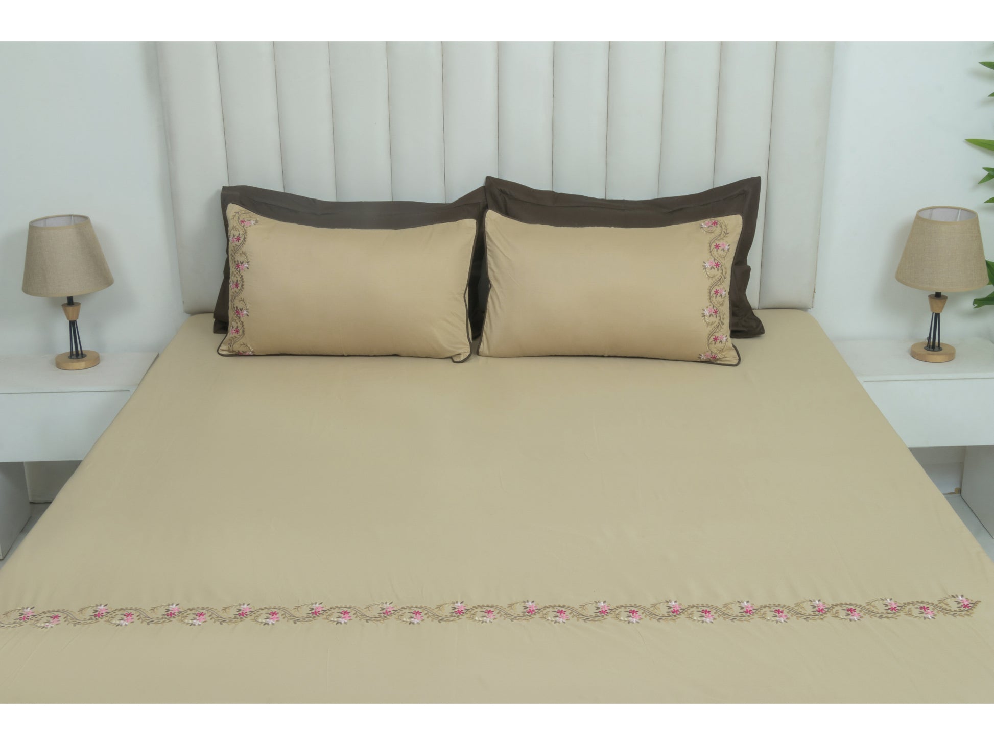 EMBROIDERY BEDSHEET 100% COTTON (3PCS) - Bedding Bliss