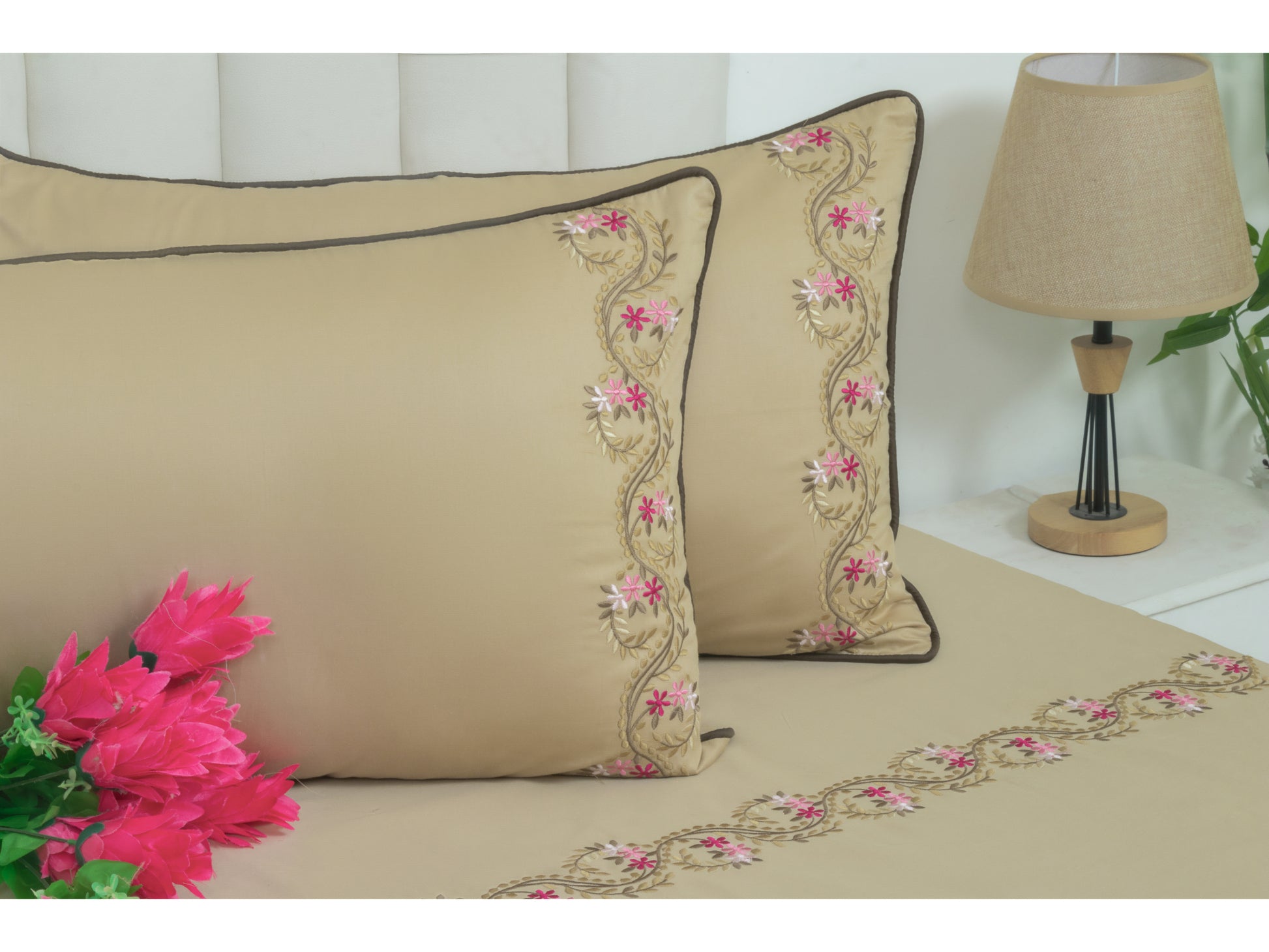 EMBROIDERY BEDSHEET 100% COTTON (3PCS) - Bedding Bliss