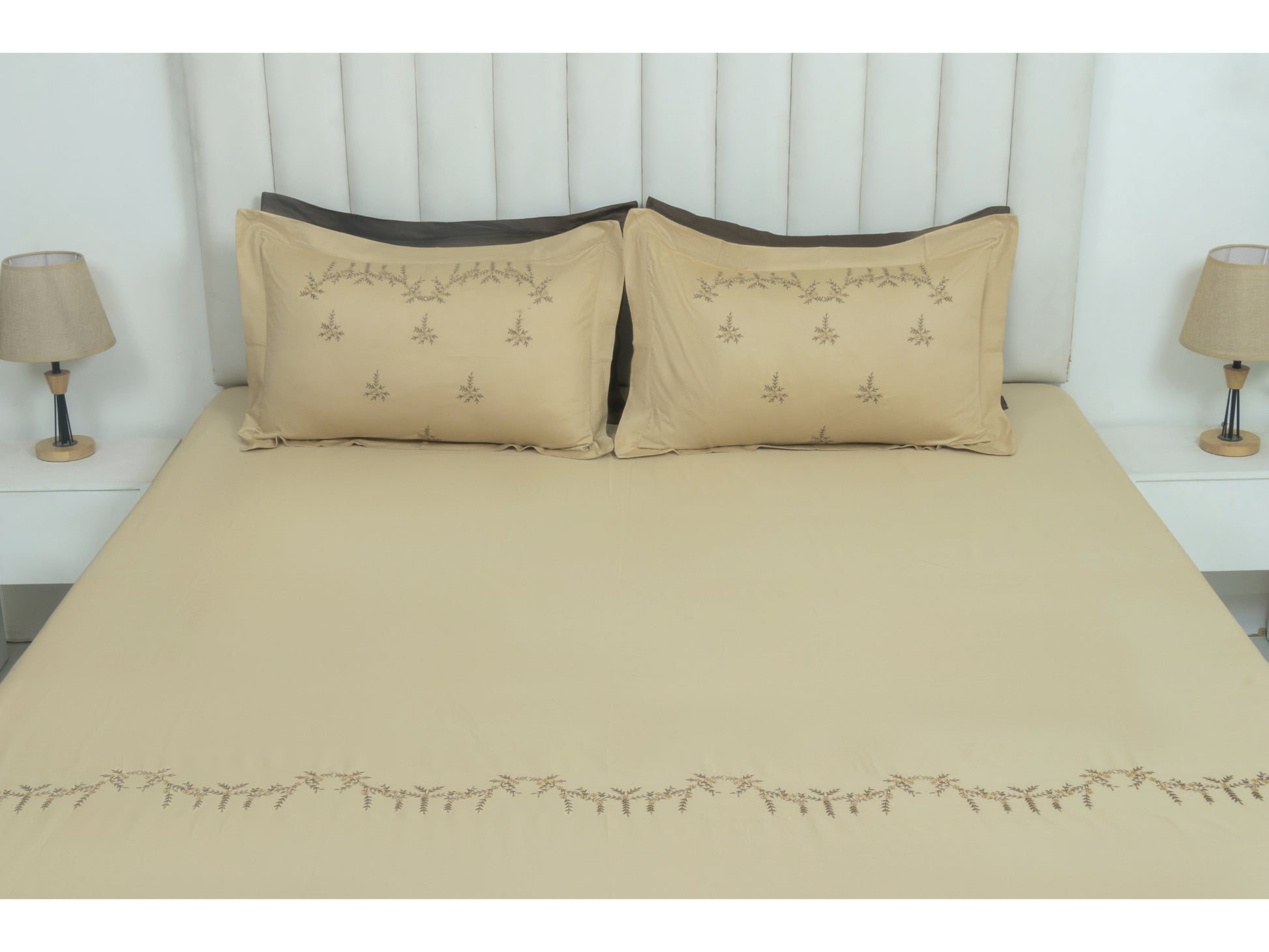 EMBROIDERY BEDSHEET 100% COTTON (3PCS) - Bedding Bliss