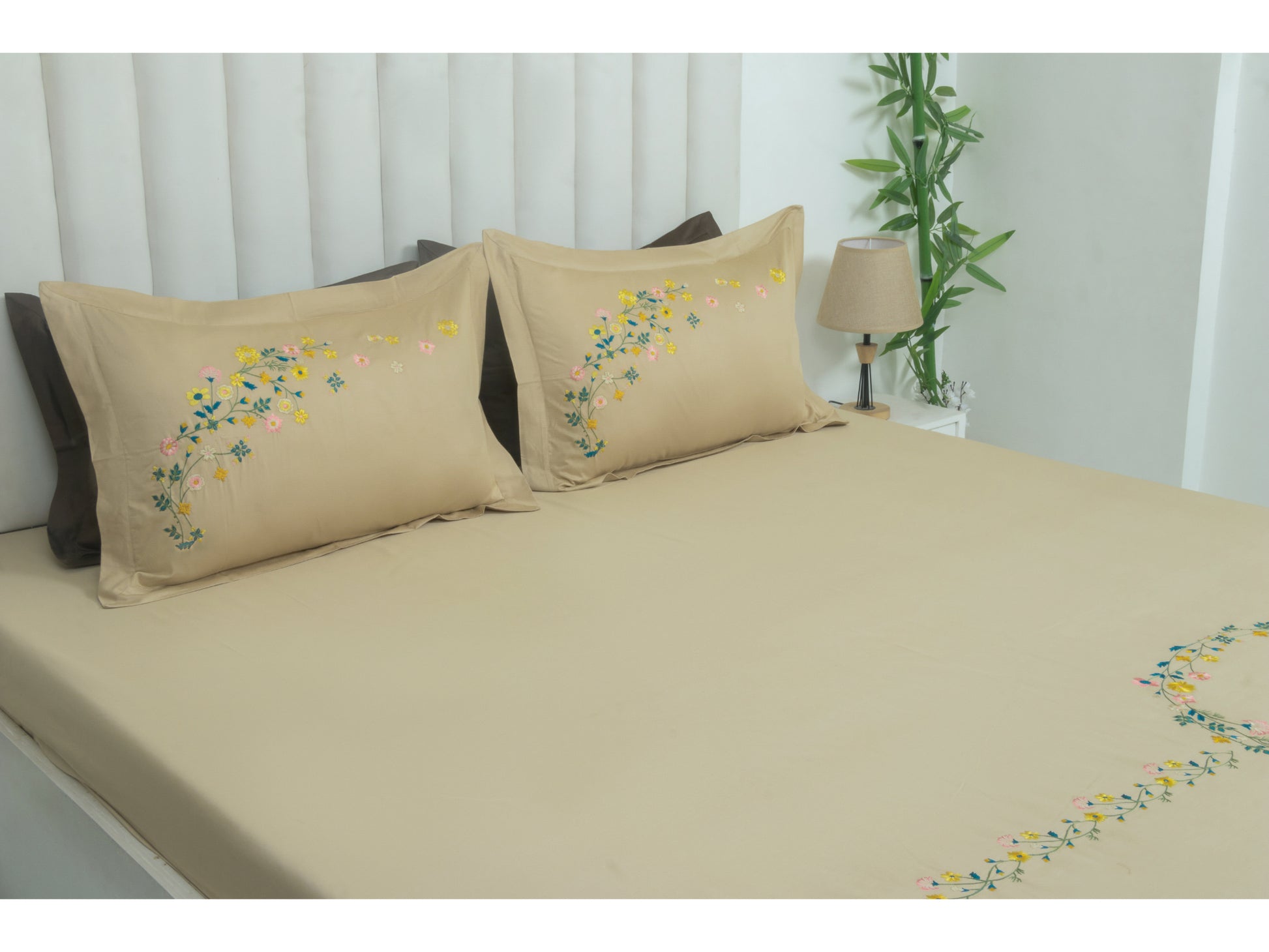 EMBROIDERY BEDSHEET 100% COTTON (3PCS) - Bedding Bliss