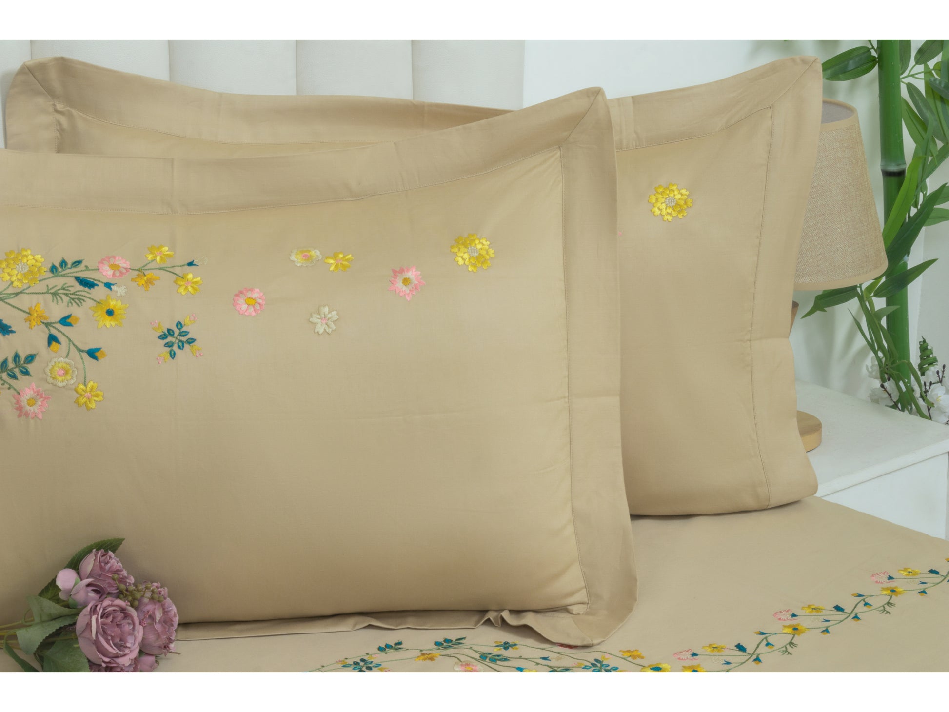 EMBROIDERY BEDSHEET 100% COTTON (3PCS) - Bedding Bliss