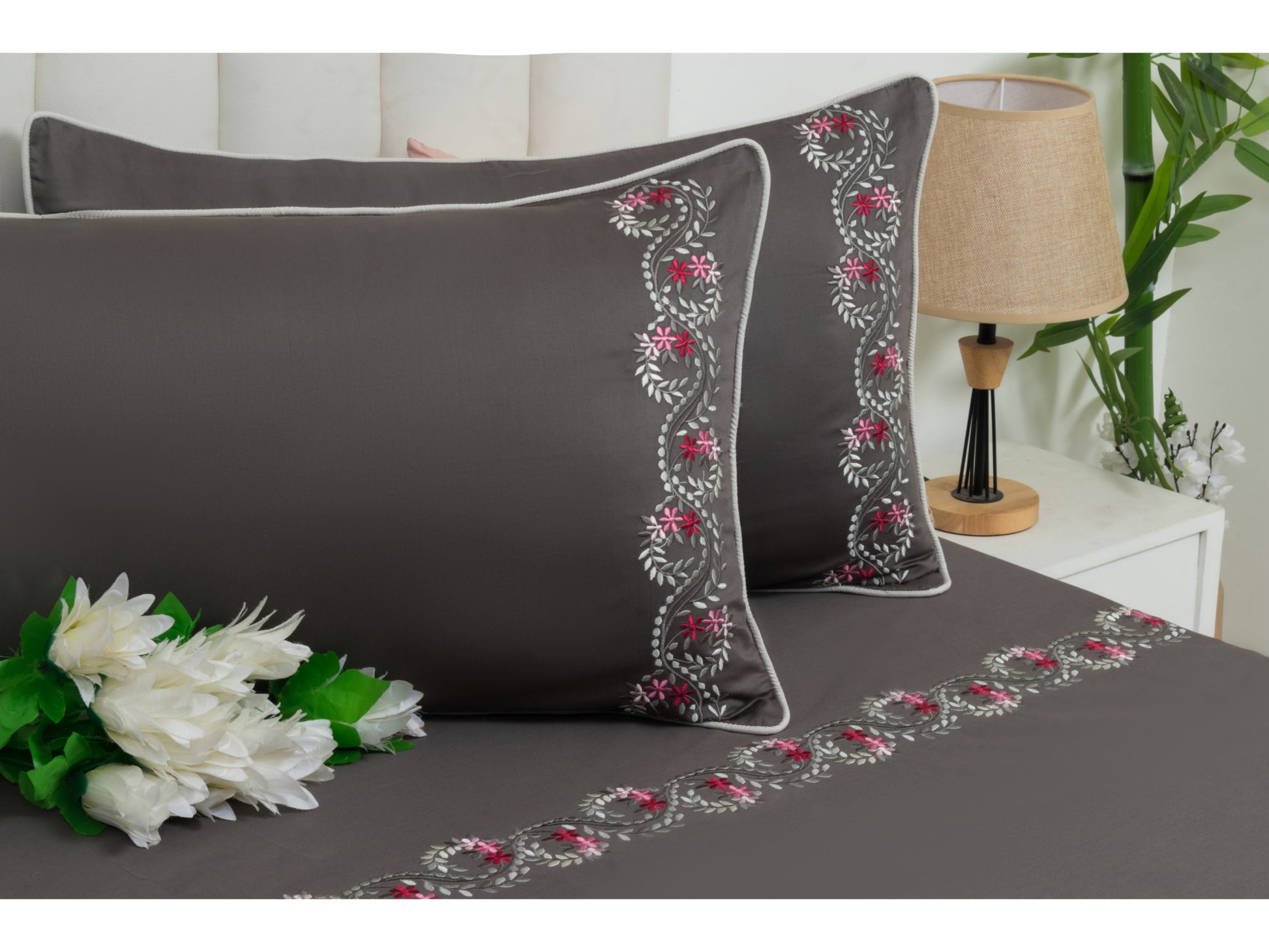 EMBROIDERY BEDSHEET 100% COTTON (3PCS) - Bedding Bliss