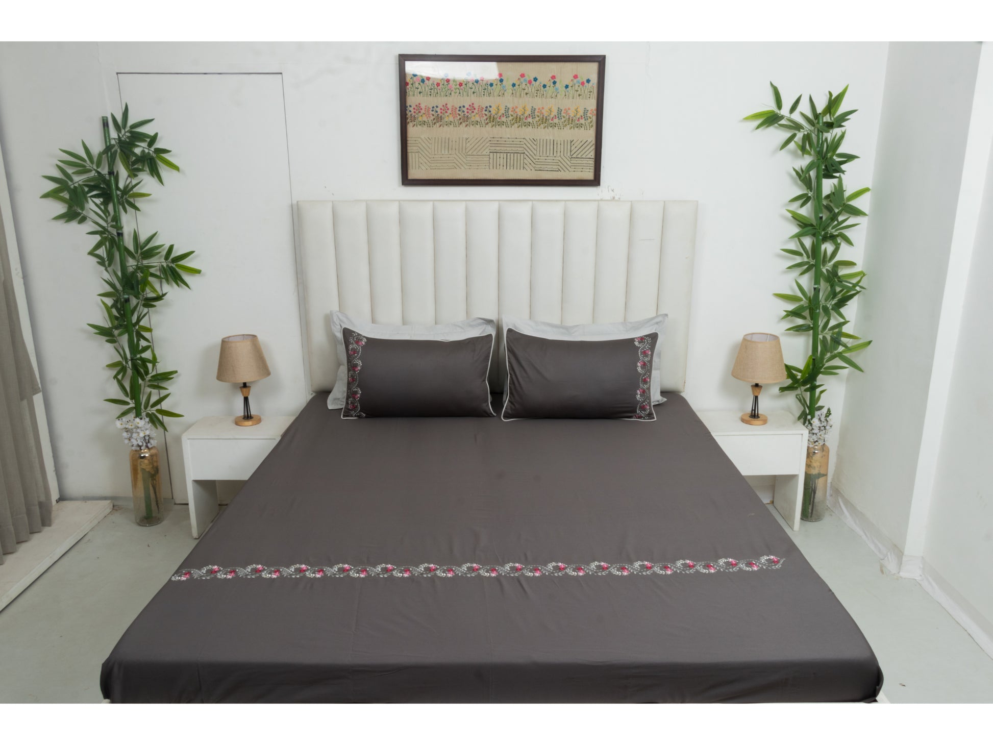 EMBROIDERY BEDSHEET 100% COTTON (3PCS) - Bedding Bliss
