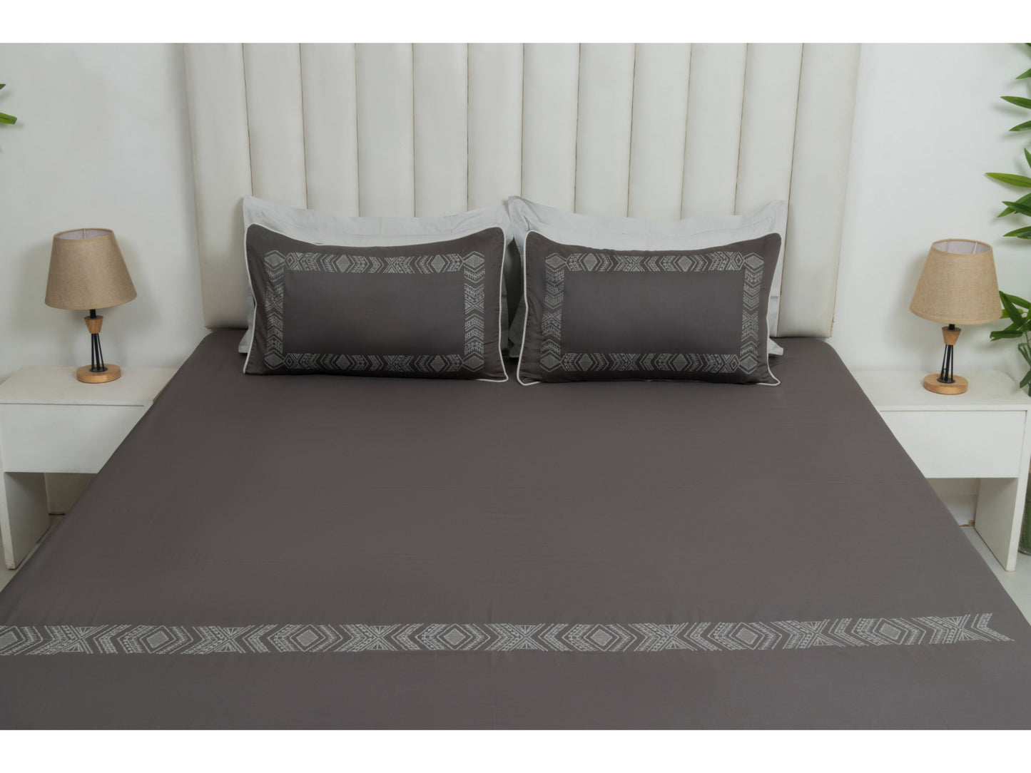 EMBROIDERY BEDSHEET 100% COTTON (3PCS) - Bedding Bliss