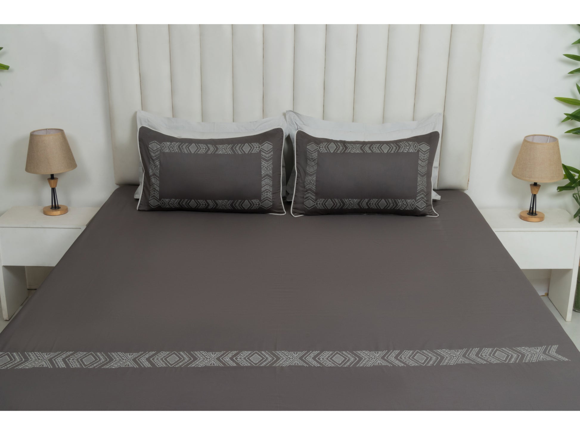 EMBROIDERY BEDSHEET 100% COTTON (3PCS) - Bedding Bliss