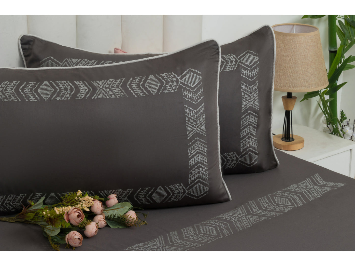 EMBROIDERY BEDSHEET 100% COTTON (3PCS) - Bedding Bliss
