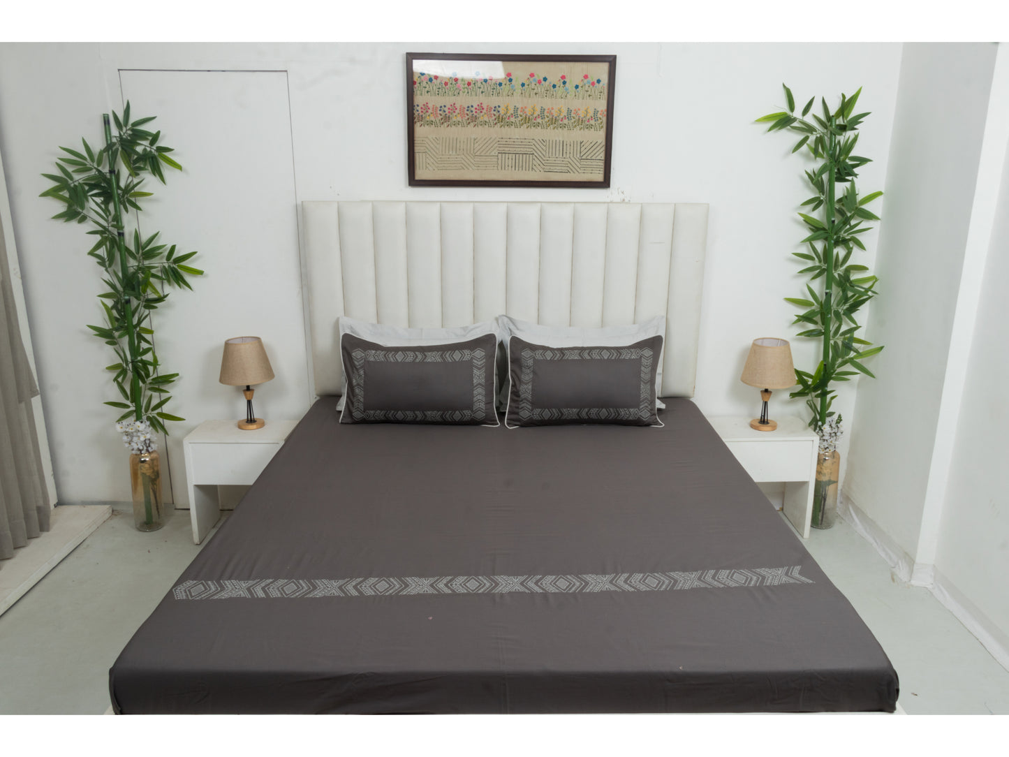 EMBROIDERY BEDSHEET 100% COTTON (3PCS) - Bedding Bliss