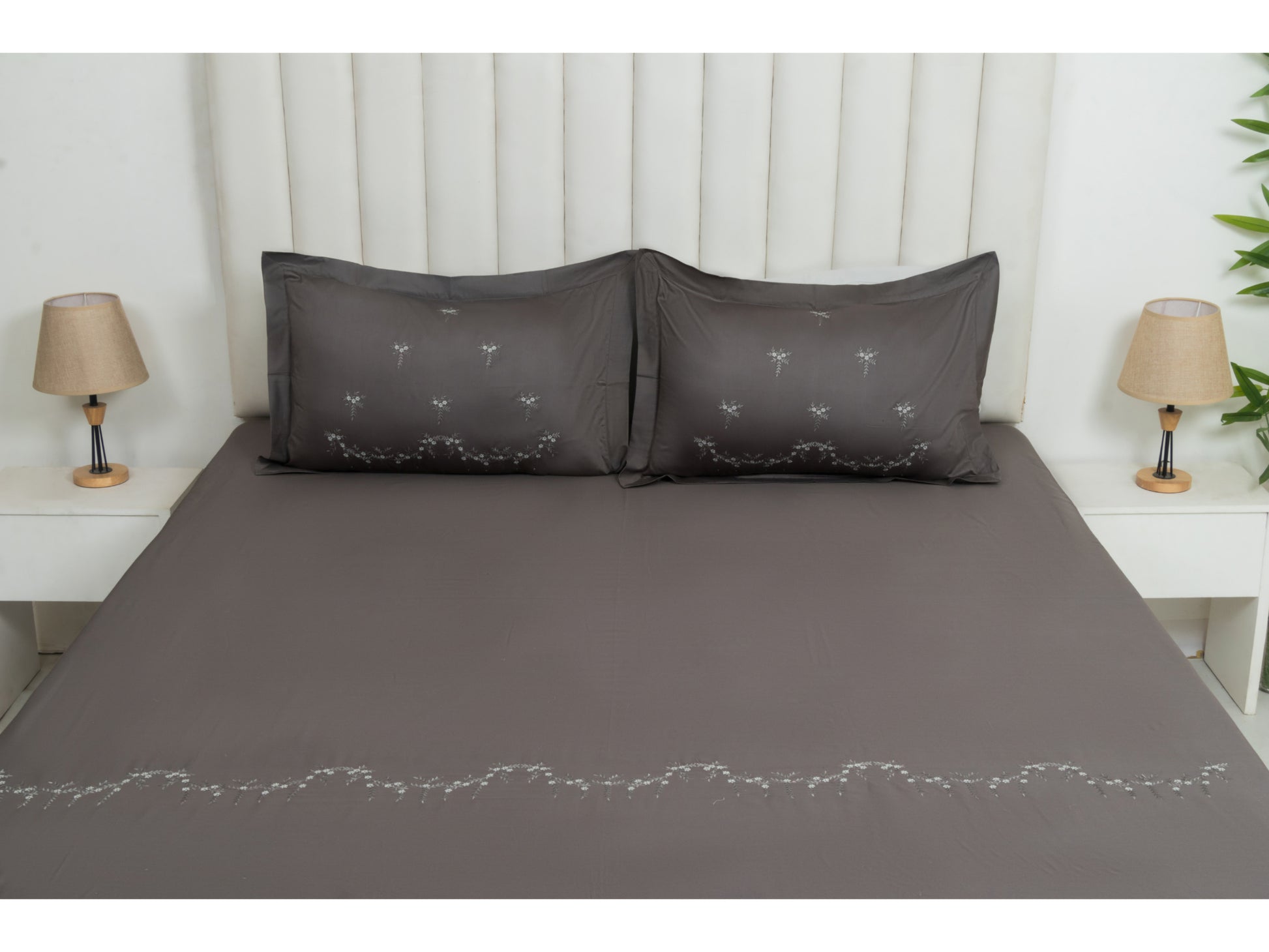 EMBROIDERY BEDSHEET 100% COTTON (3PCS) - Bedding Bliss