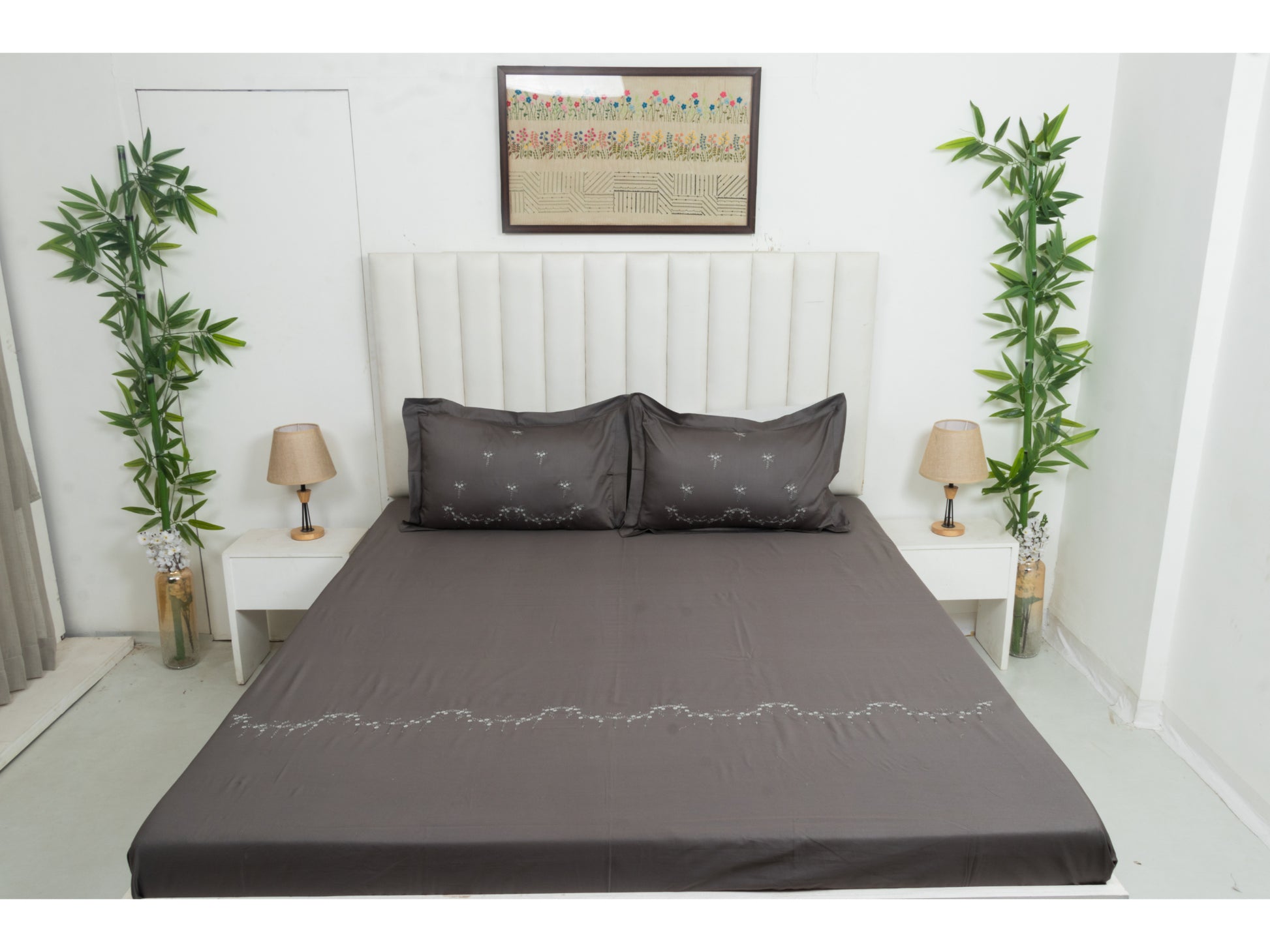 EMBROIDERY BEDSHEET 100% COTTON (3PCS) - Bedding Bliss