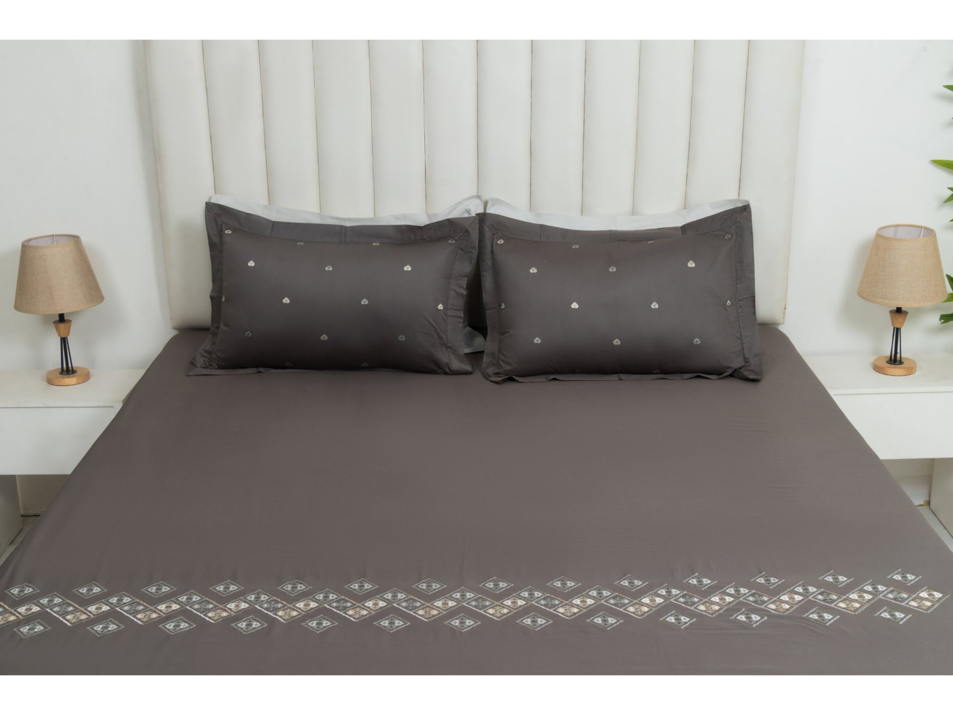 EMBROIDERY BEDSHEET 100% COTTON (3PCS) - Bedding Bliss