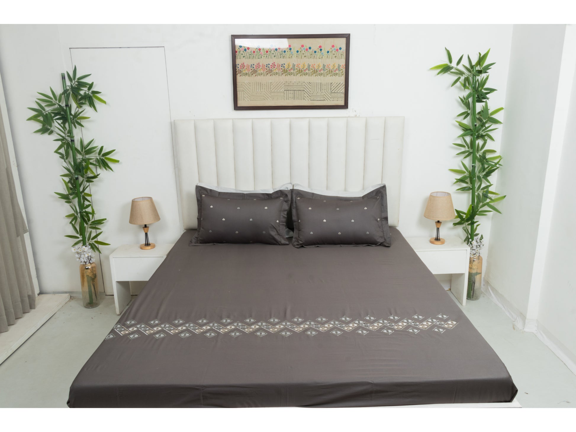 EMBROIDERY BEDSHEET 100% COTTON (3PCS) - Bedding Bliss