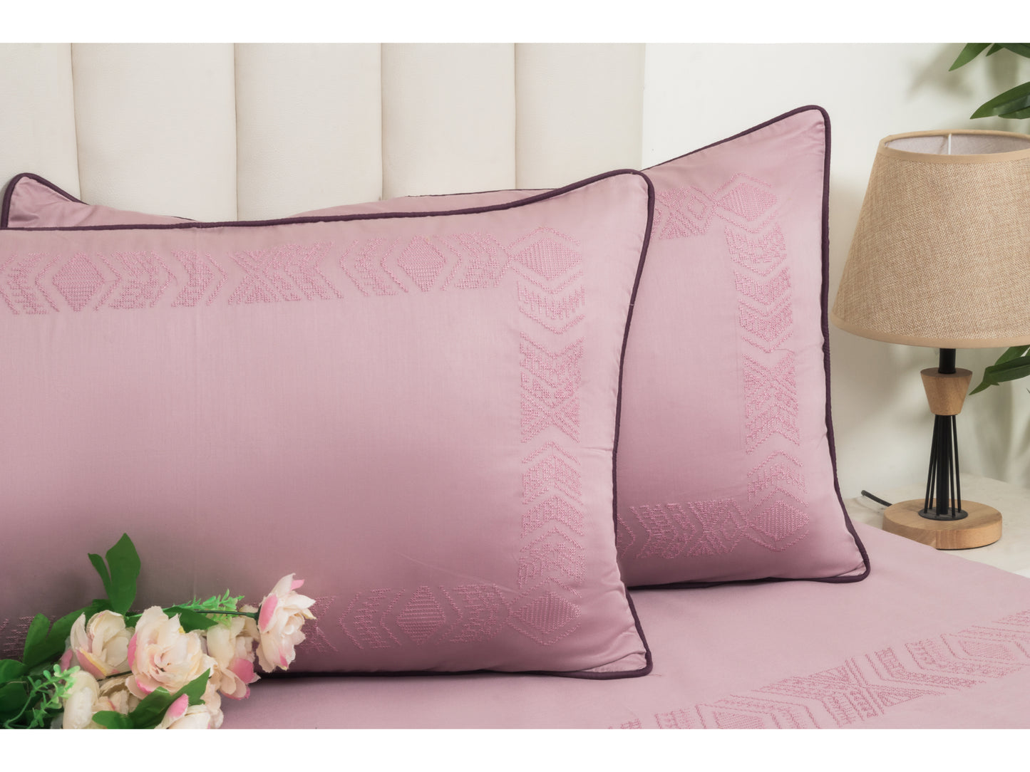 EMBROIDERY BEDSHEET 100% COTTON (3PCS) - Bedding Bliss