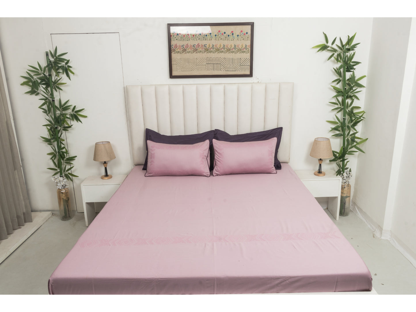 EMBROIDERY BEDSHEET 100% COTTON (3PCS) - Bedding Bliss