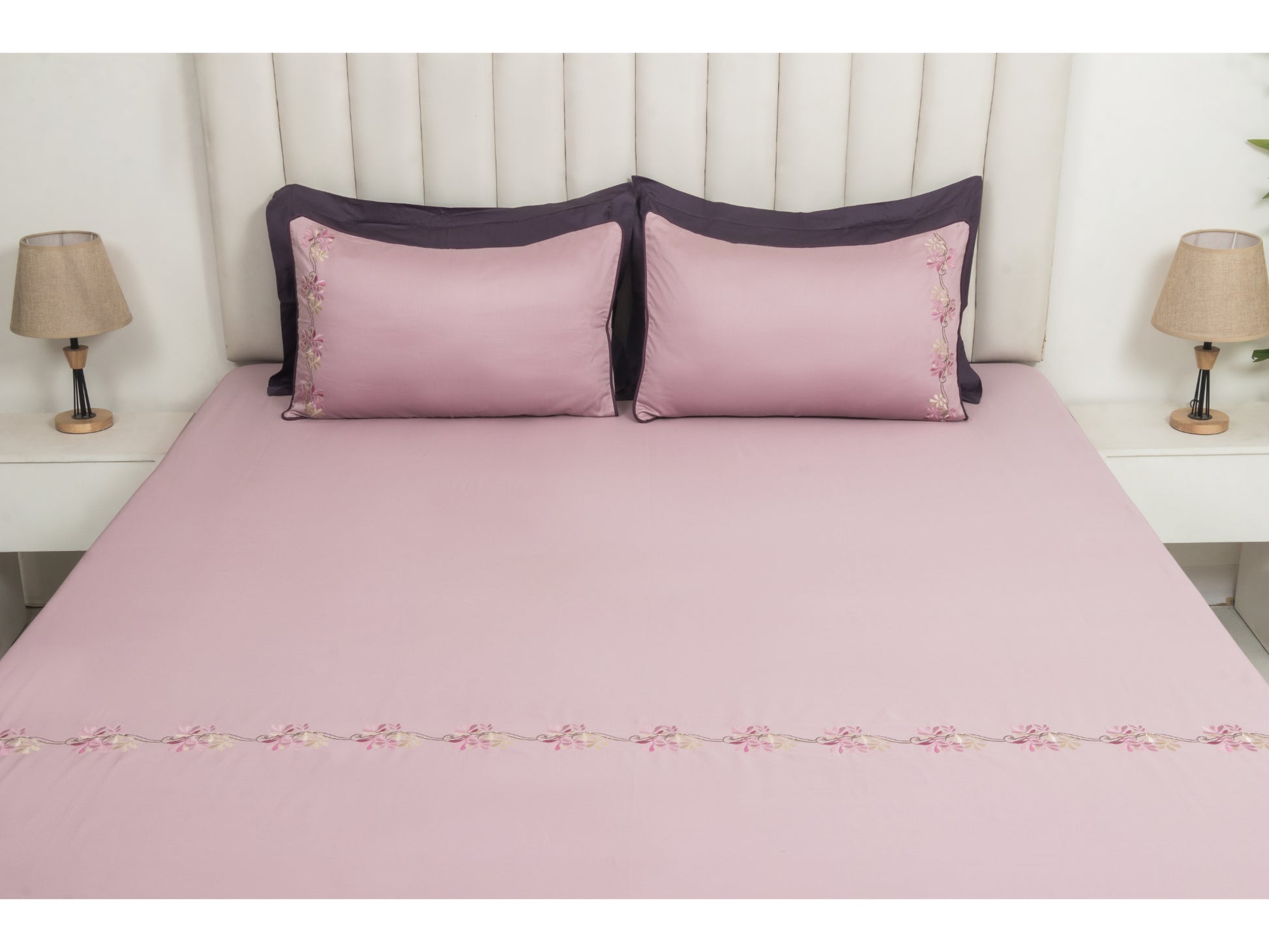EMBROIDERY BEDSHEET 100% COTTON (3PCS) - Bedding Bliss