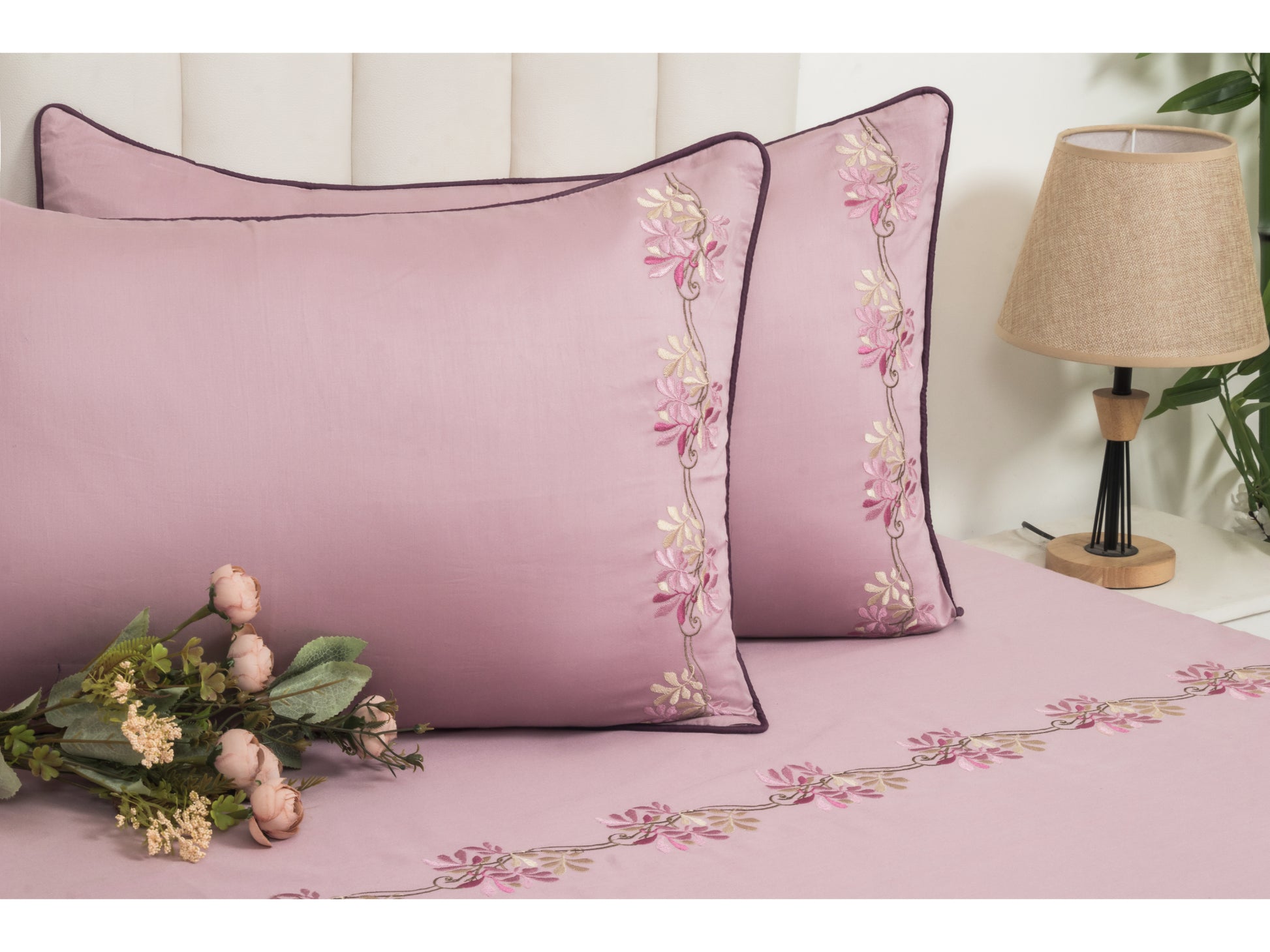 EMBROIDERY BEDSHEET 100% COTTON (3PCS) - Bedding Bliss