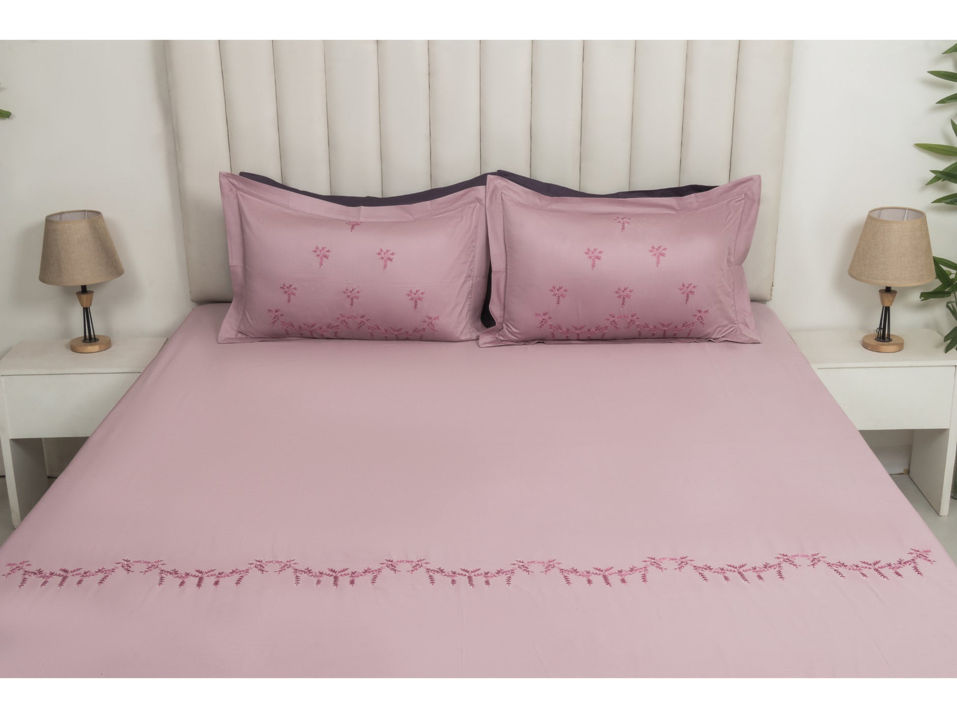 EMBROIDERY BEDSHEET 100% COTTON (3PCS) - Bedding Bliss