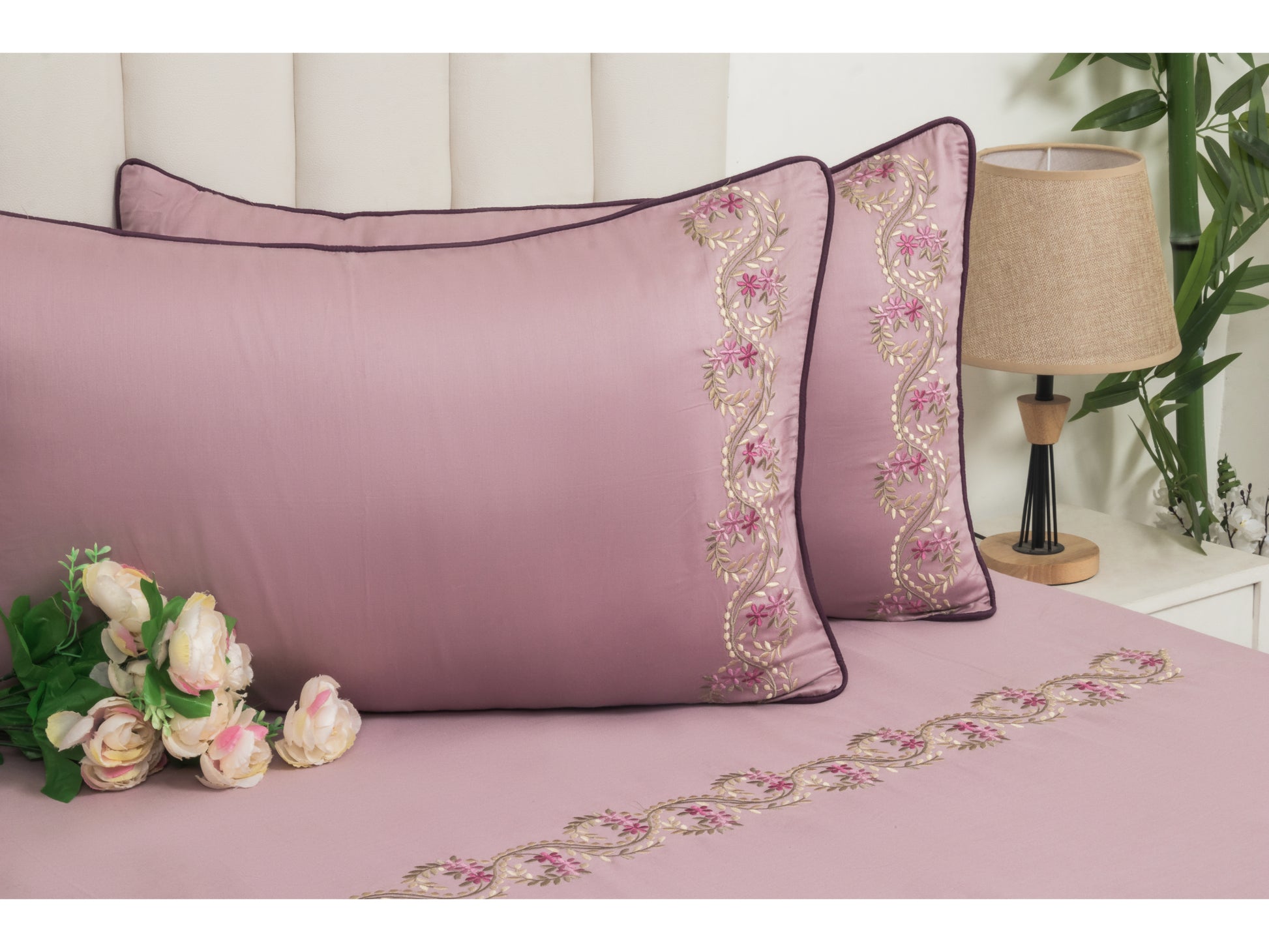 EMBROIDERY BEDSHEET 100% COTTON (3PCS) - Bedding Bliss