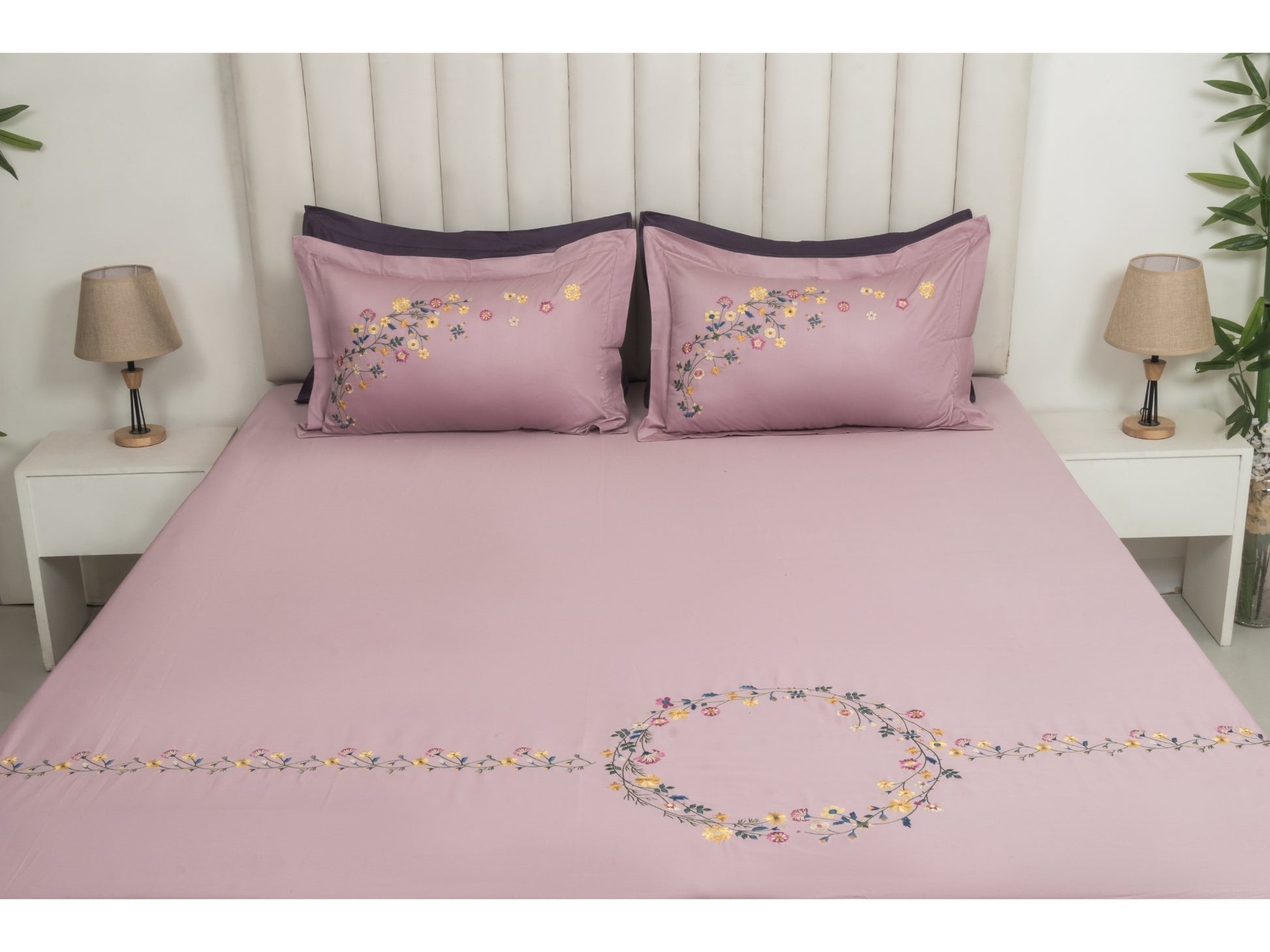 EMBROIDERY BEDSHEET 100% COTTON (3PCS) - Bedding Bliss