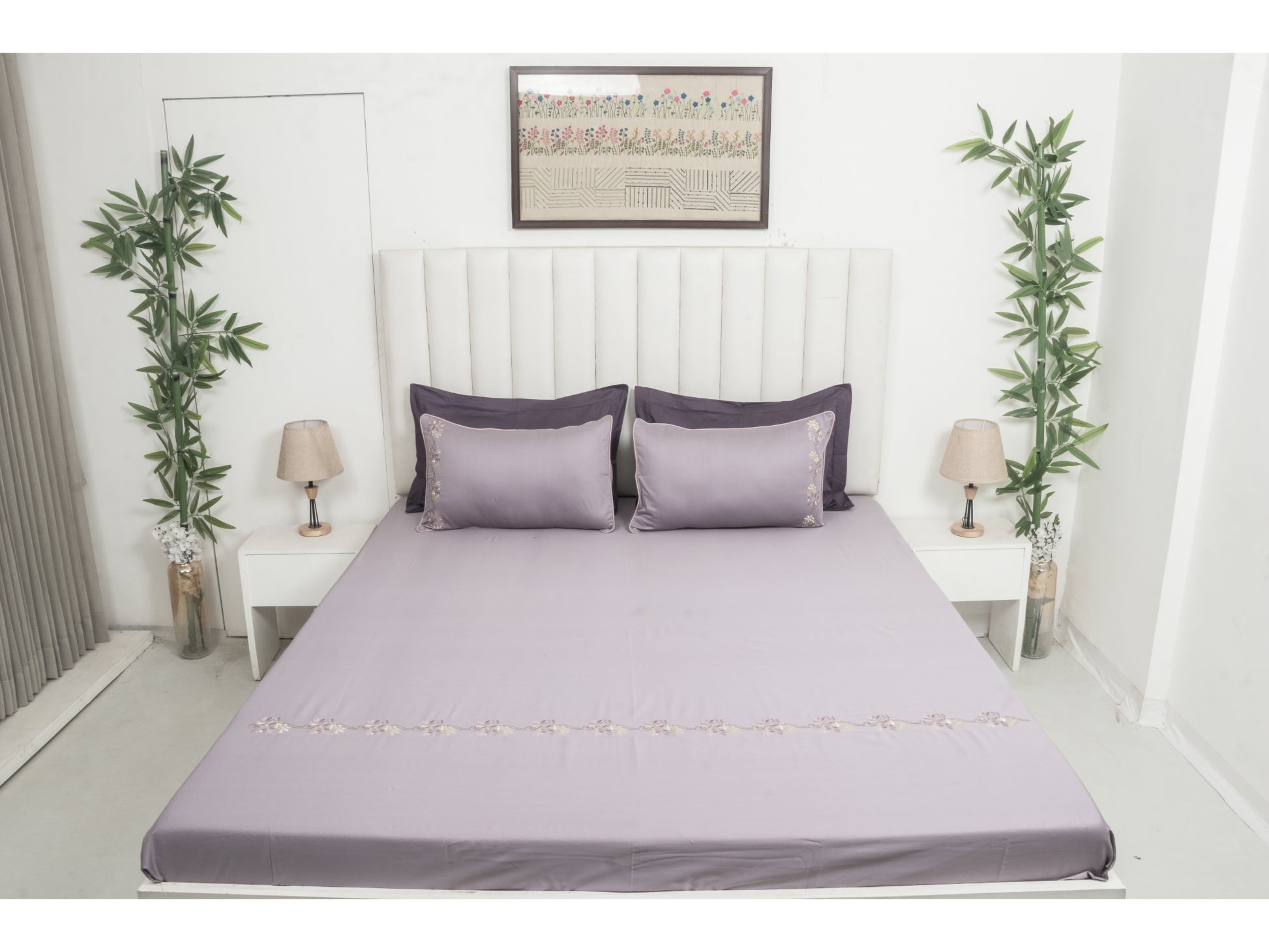 EMBROIDERY BEDSHEET 100% COTTON (3PCS) - Bedding Bliss