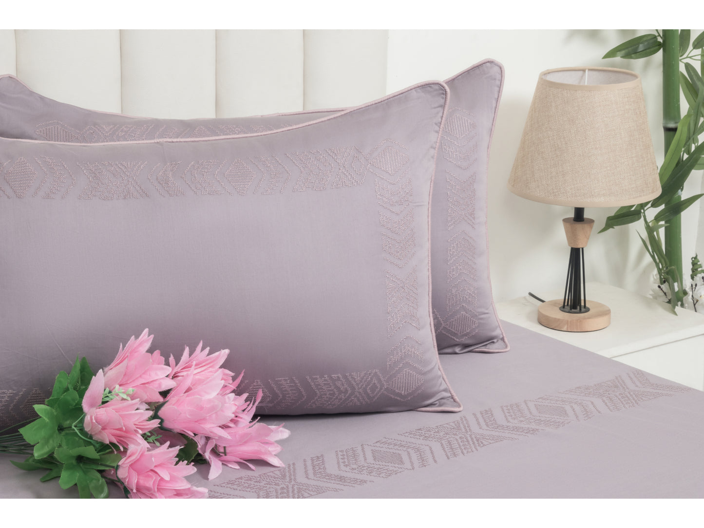 EMBROIDERY BEDSHEET 100% COTTON (3PCS) - Bedding Bliss