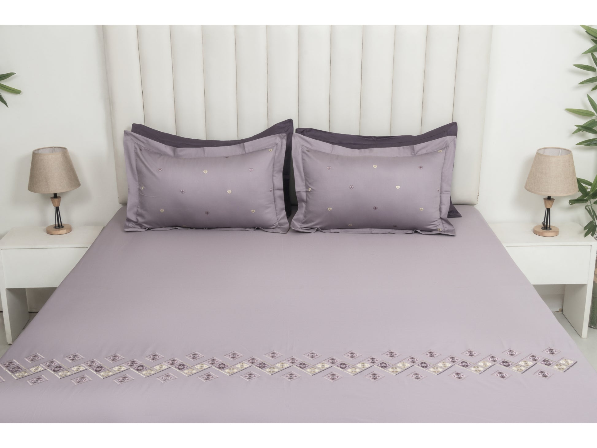 EMBROIDERY BEDSHEET 100% COTTON (3PCS) - Bedding Bliss