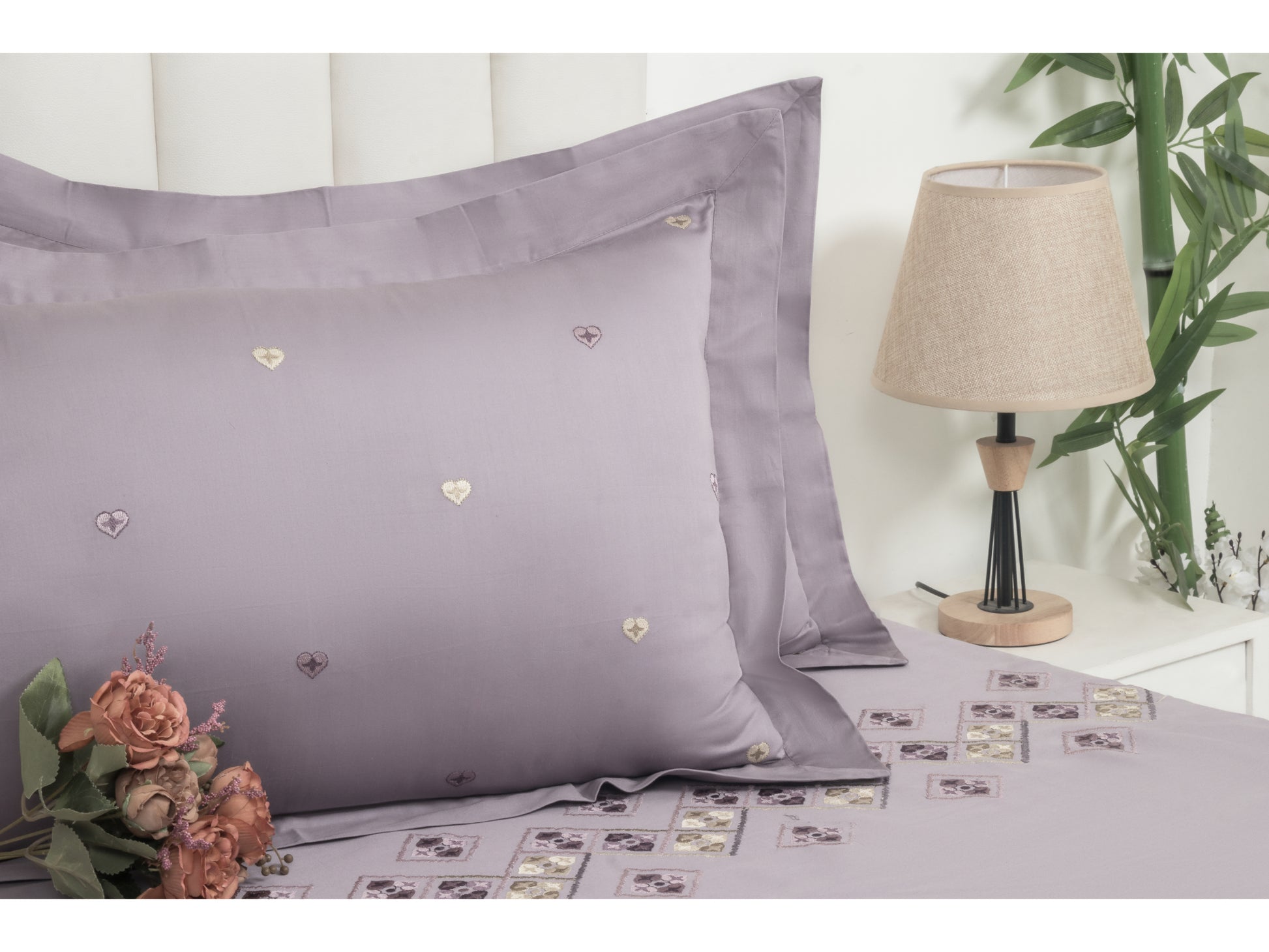 EMBROIDERY BEDSHEET 100% COTTON (3PCS) - Bedding Bliss