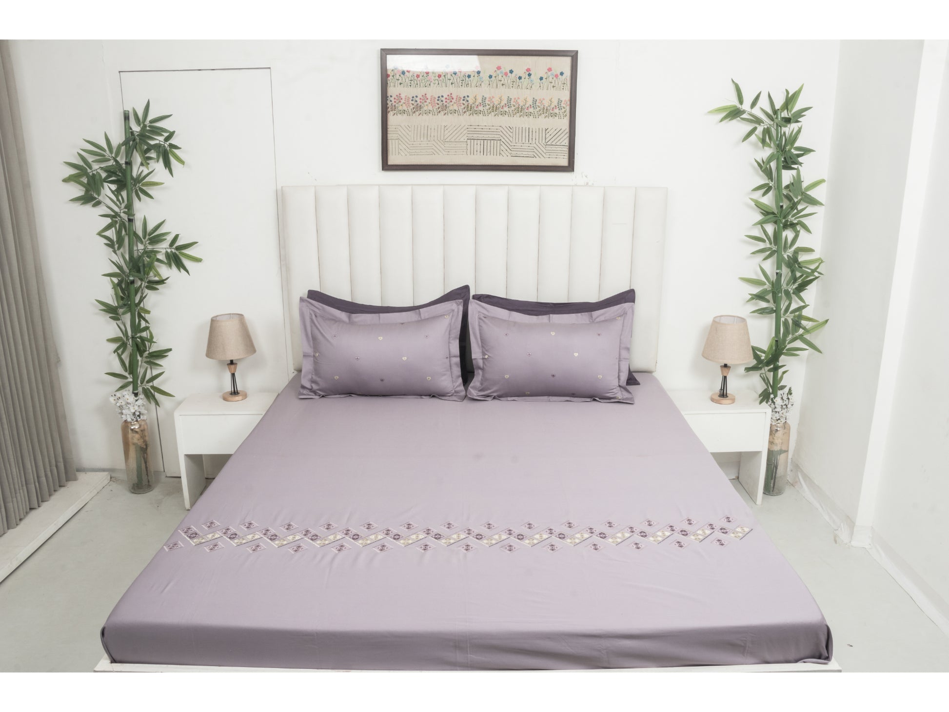 EMBROIDERY BEDSHEET 100% COTTON (3PCS) - Bedding Bliss