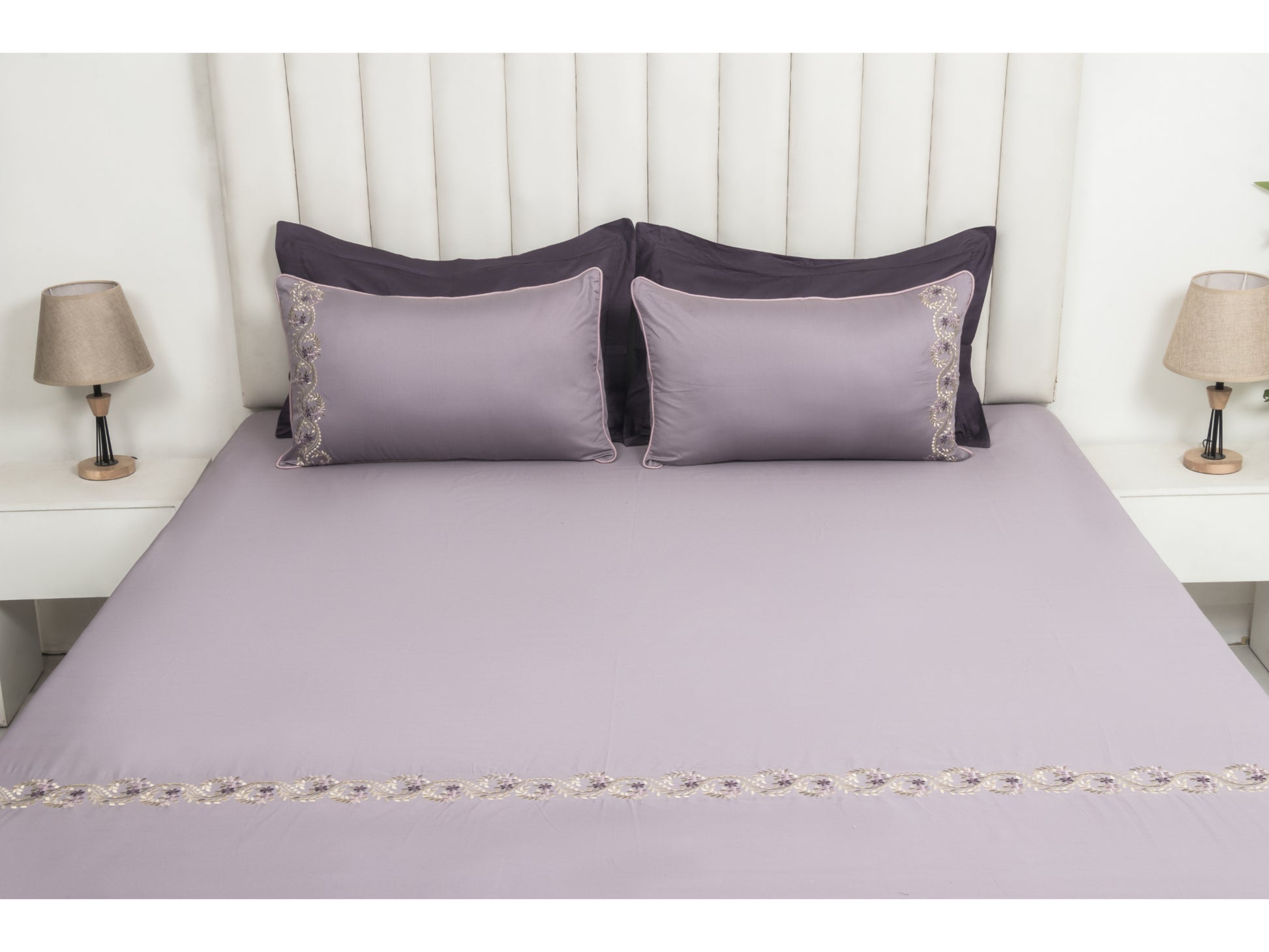 EMBROIDERY BEDSHEET 100% COTTON (3PCS) - Bedding Bliss