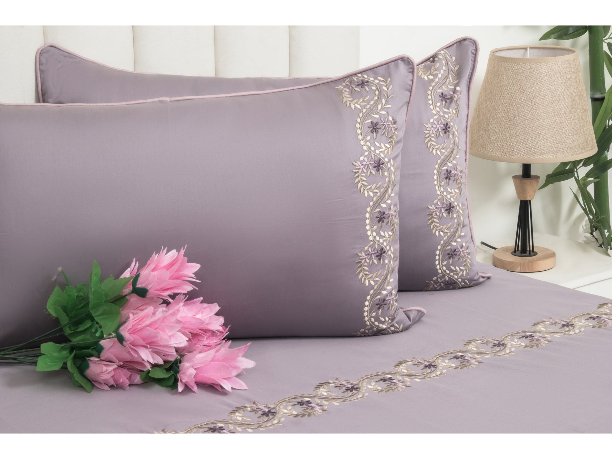 EMBROIDERY BEDSHEET 100% COTTON (3PCS) - Bedding Bliss