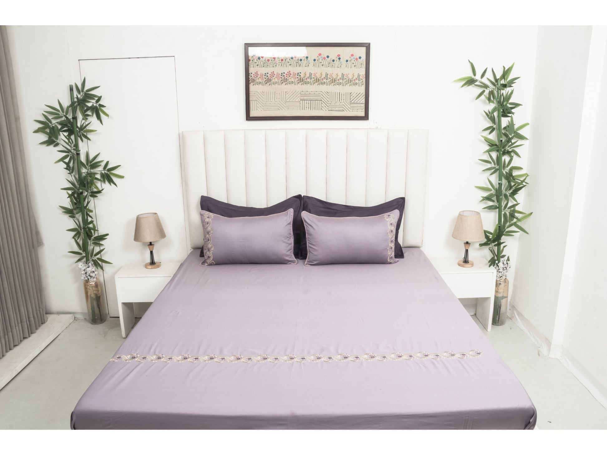 EMBROIDERY BEDSHEET 100% COTTON (3PCS) - Bedding Bliss