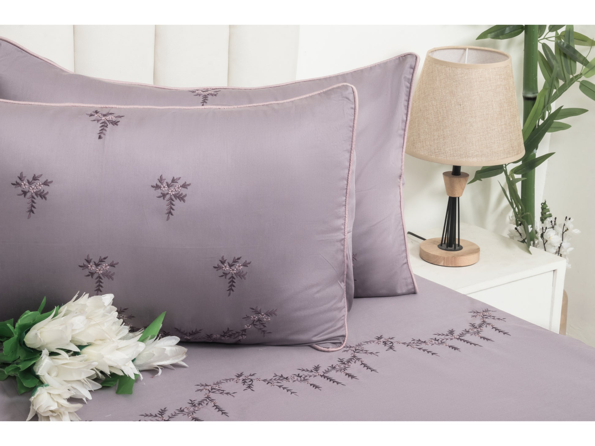 EMBROIDERY BEDSHEET 100% COTTON (3PCS) - Bedding Bliss