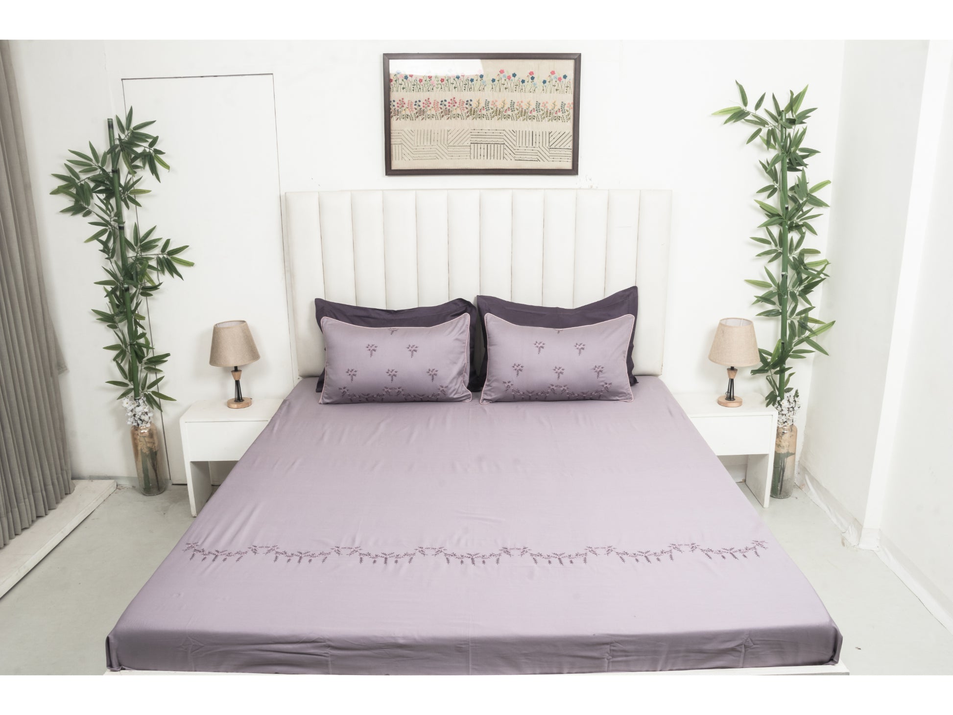 EMBROIDERY BEDSHEET 100% COTTON (3PCS) - Bedding Bliss