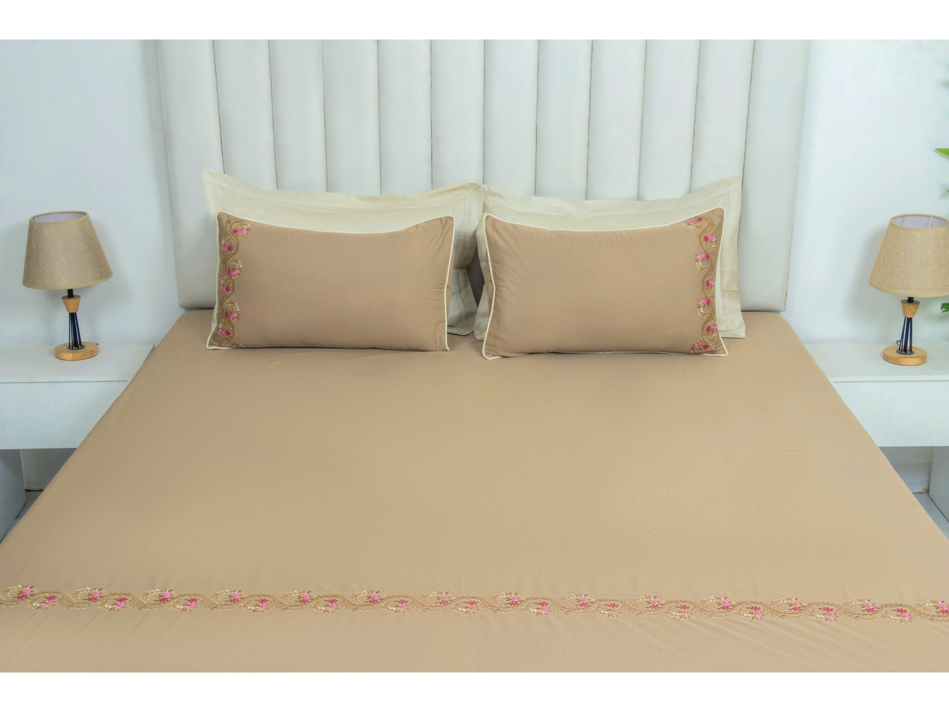 EMBROIDERY BEDSHEET 100% COTTON (3PCS) - Bedding Bliss