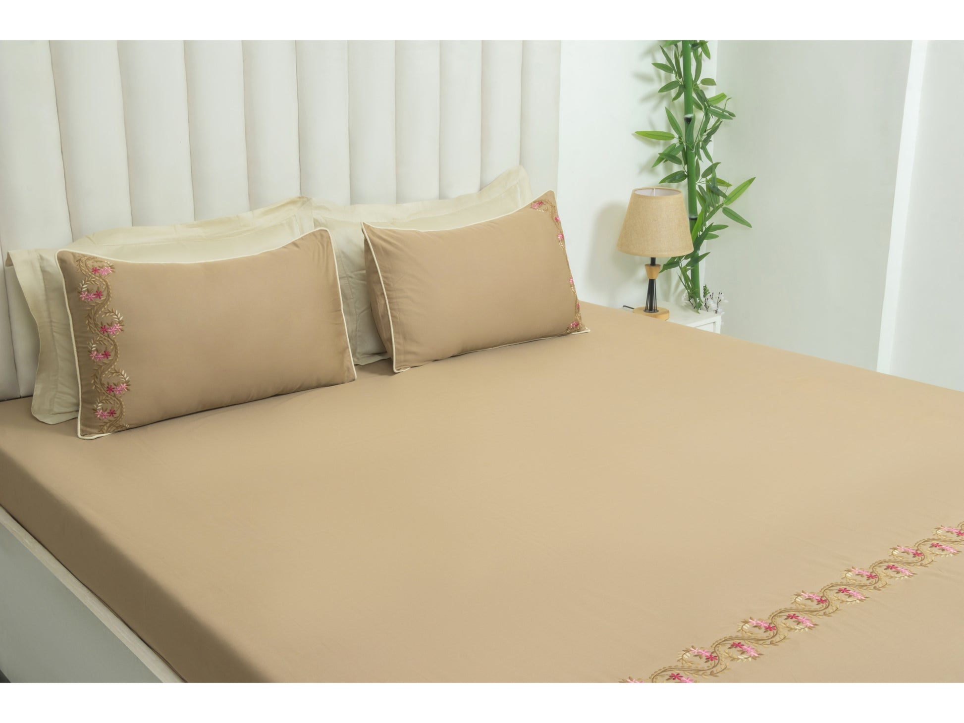 EMBROIDERY BEDSHEET 100% COTTON (3PCS) - Bedding Bliss