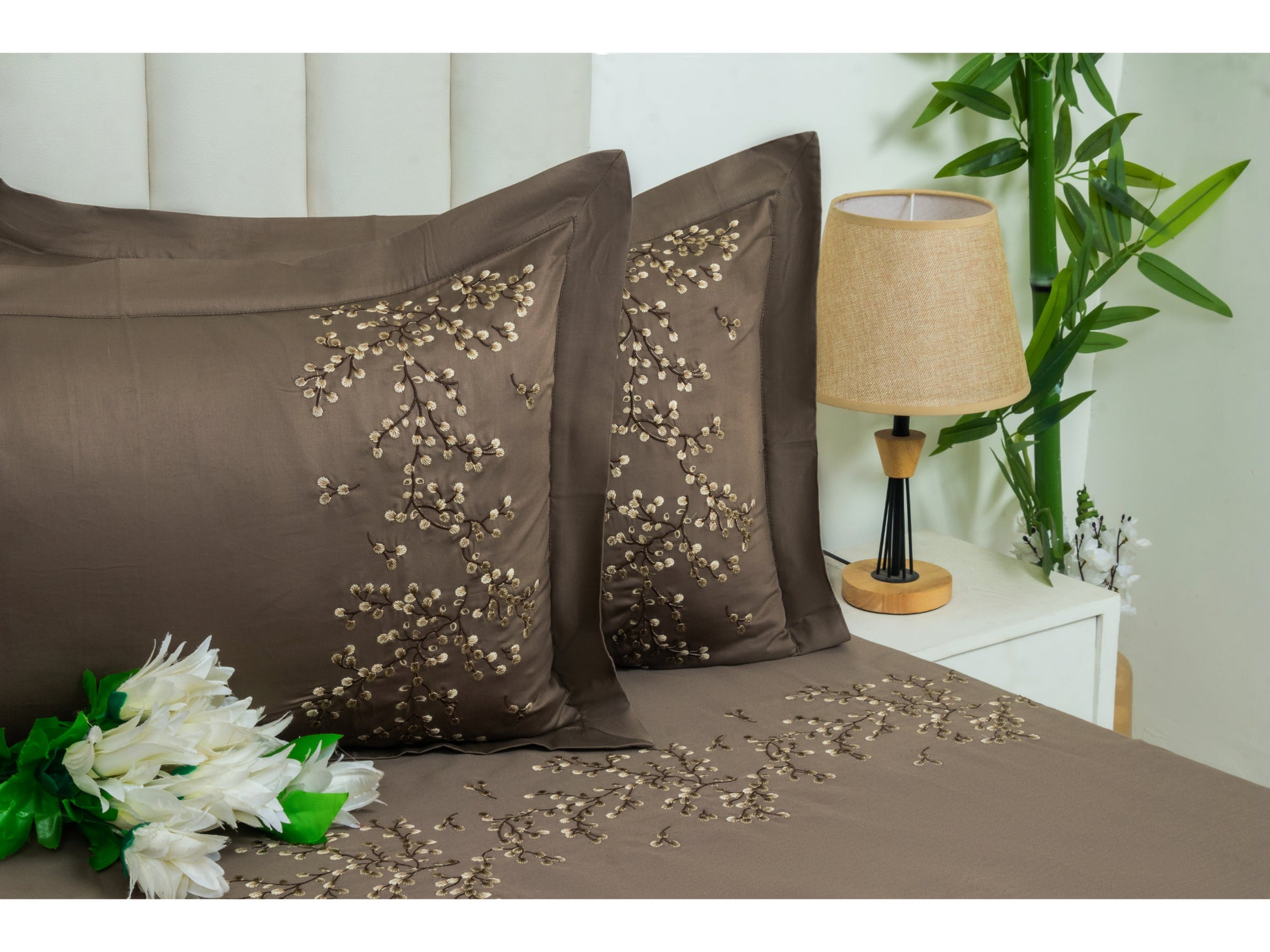 EMBROIDERY BEDSHEET 100% COTTON (3PCS) - Bedding Bliss