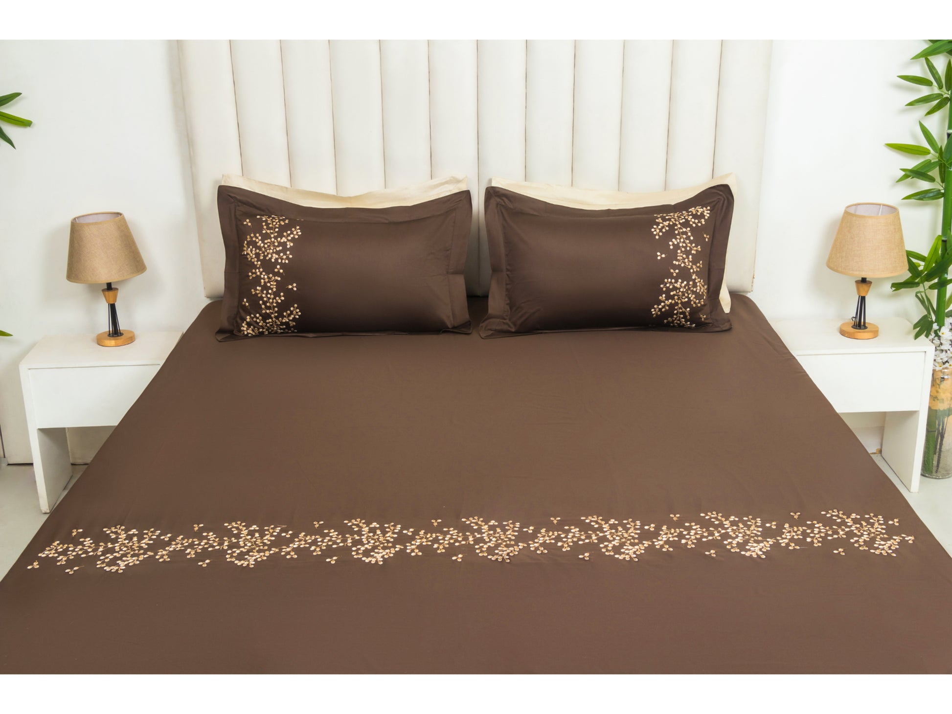 EMBROIDERY BEDSHEET 100% COTTON (3PCS) - Bedding Bliss