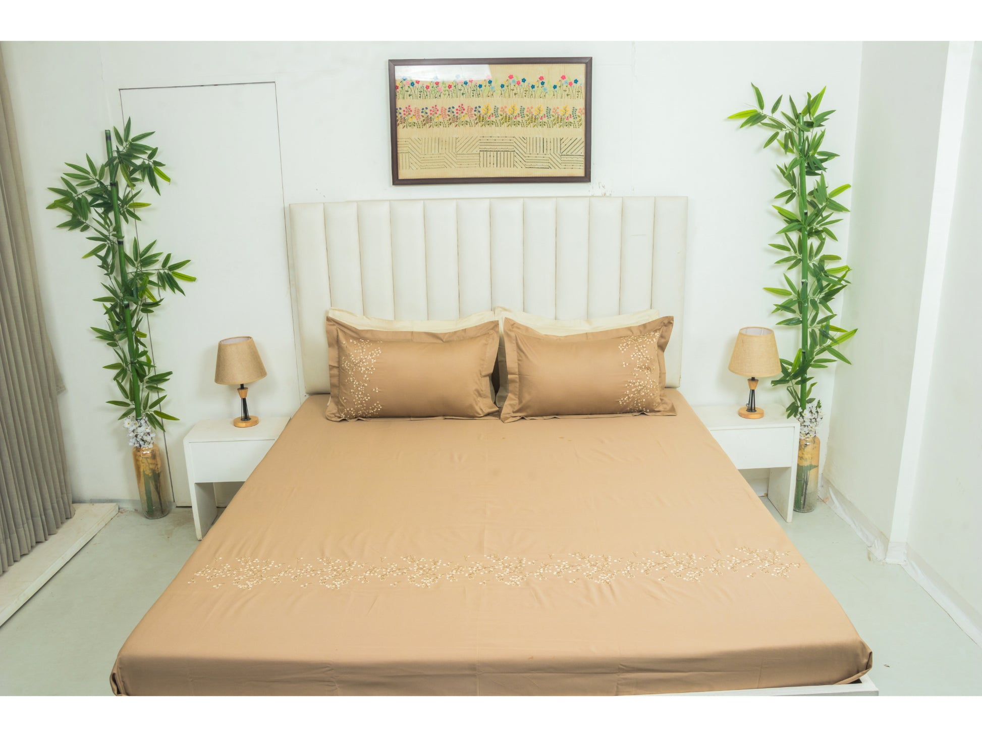 EMBROIDERY BEDSHEET 100% COTTON (3PCS) - Bedding Bliss