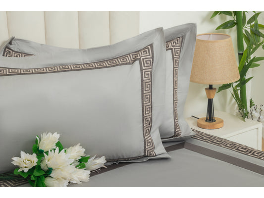 PATCH X EMBROIDERY WORK BEDSHEET 100% COTTON (3 PCS) - Bedding Bliss