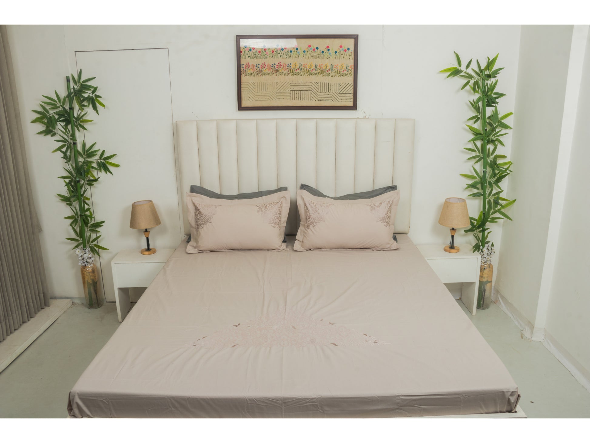 EMBROIDERY BEDSHEET 100% COTTON (3PCS) - Bedding Bliss