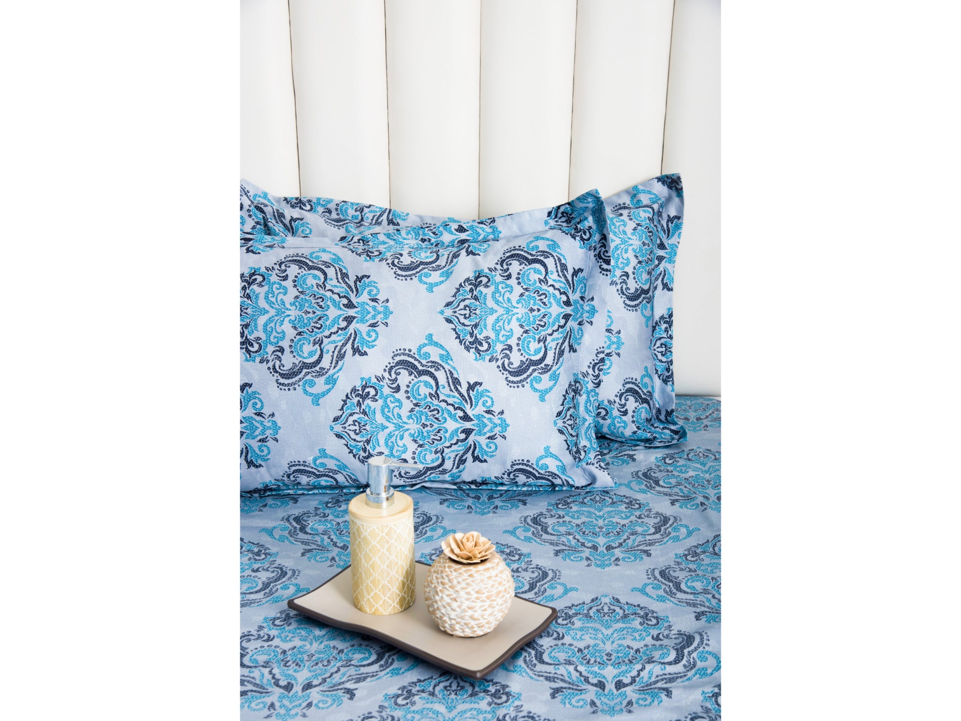 GUARANTEED PRINTED BEDSHEET 100% COTTON (3PCS, BLUE) - Bedding Bliss