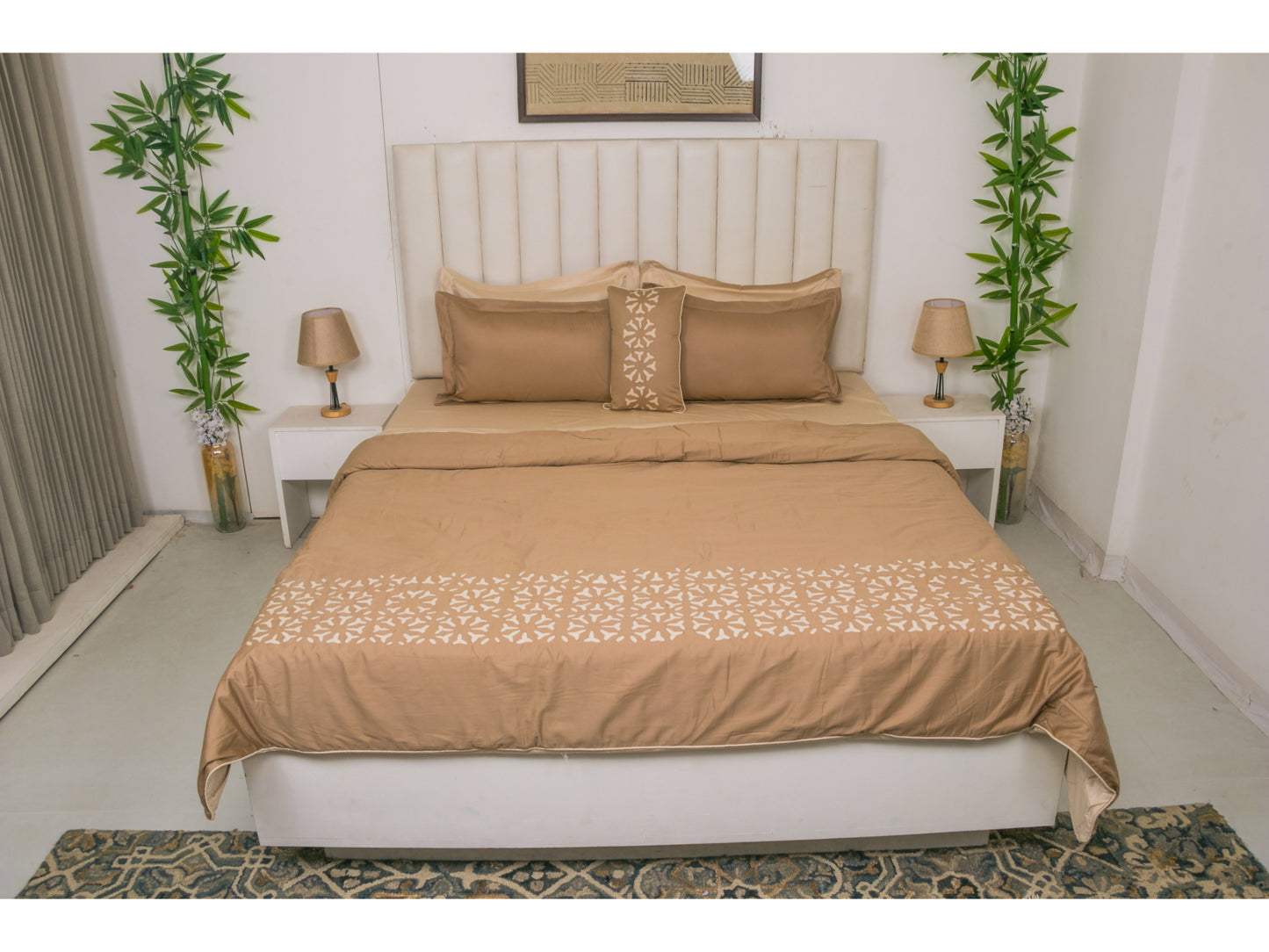APLIC HAND WORK BEDDING SET 100% COTTON (9 PCS)