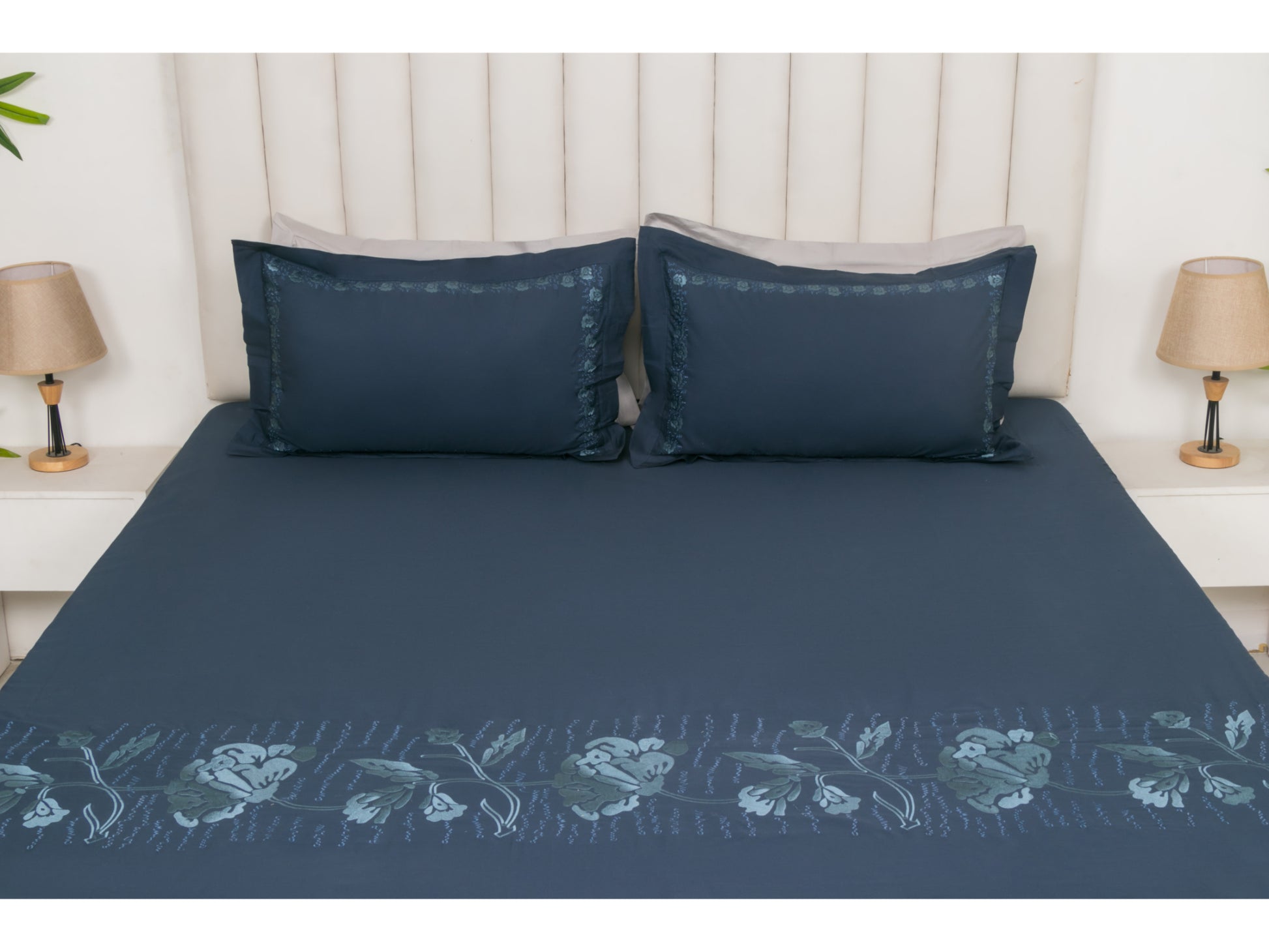 EMBROIDERY BEDSHEET 100% COTTON (3PCS) - Bedding Bliss