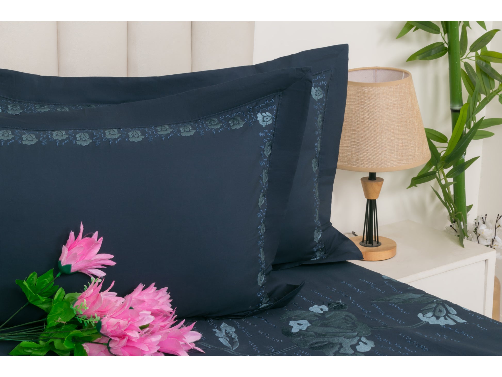 EMBROIDERY BEDSHEET 100% COTTON (3PCS) - Bedding Bliss
