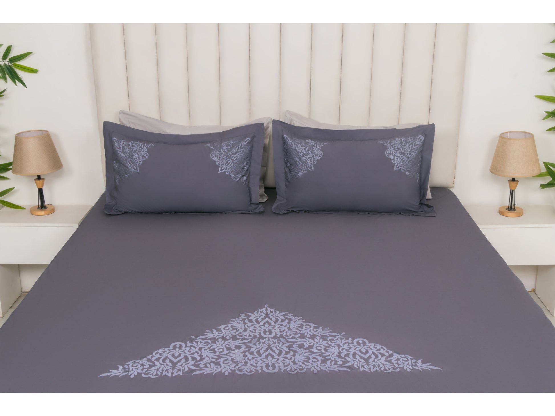 EMBROIDERY BEDSHEET 100% COTTON (3PCS) - Bedding Bliss