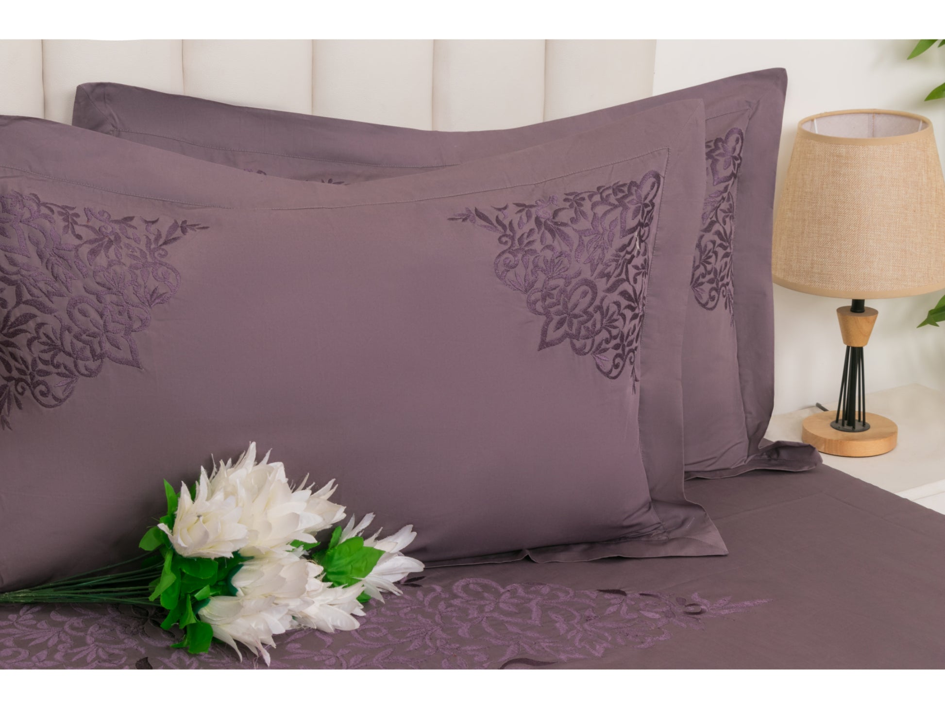 EMBROIDERY BEDSHEET 100% COTTON (3PCS) - Bedding Bliss