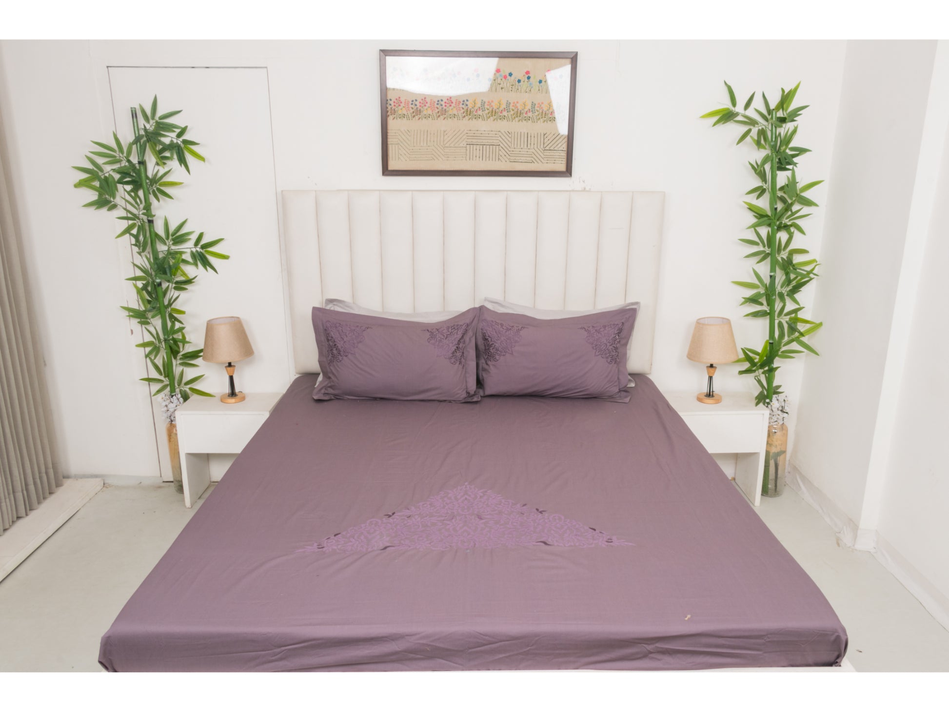 EMBROIDERY BEDSHEET 100% COTTON (3PCS) - Bedding Bliss