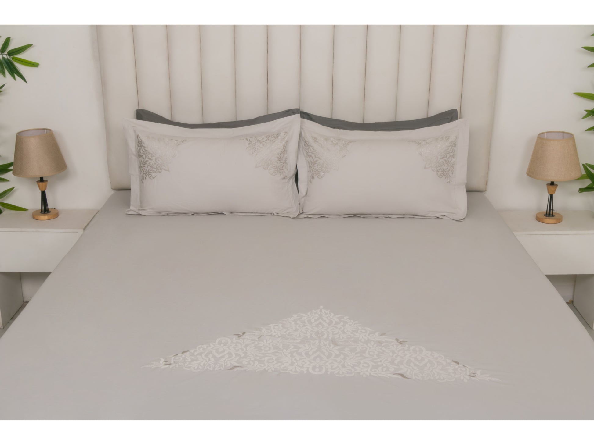 EMBROIDERY BEDSHEET 100% COTTON (3PCS) - Bedding Bliss